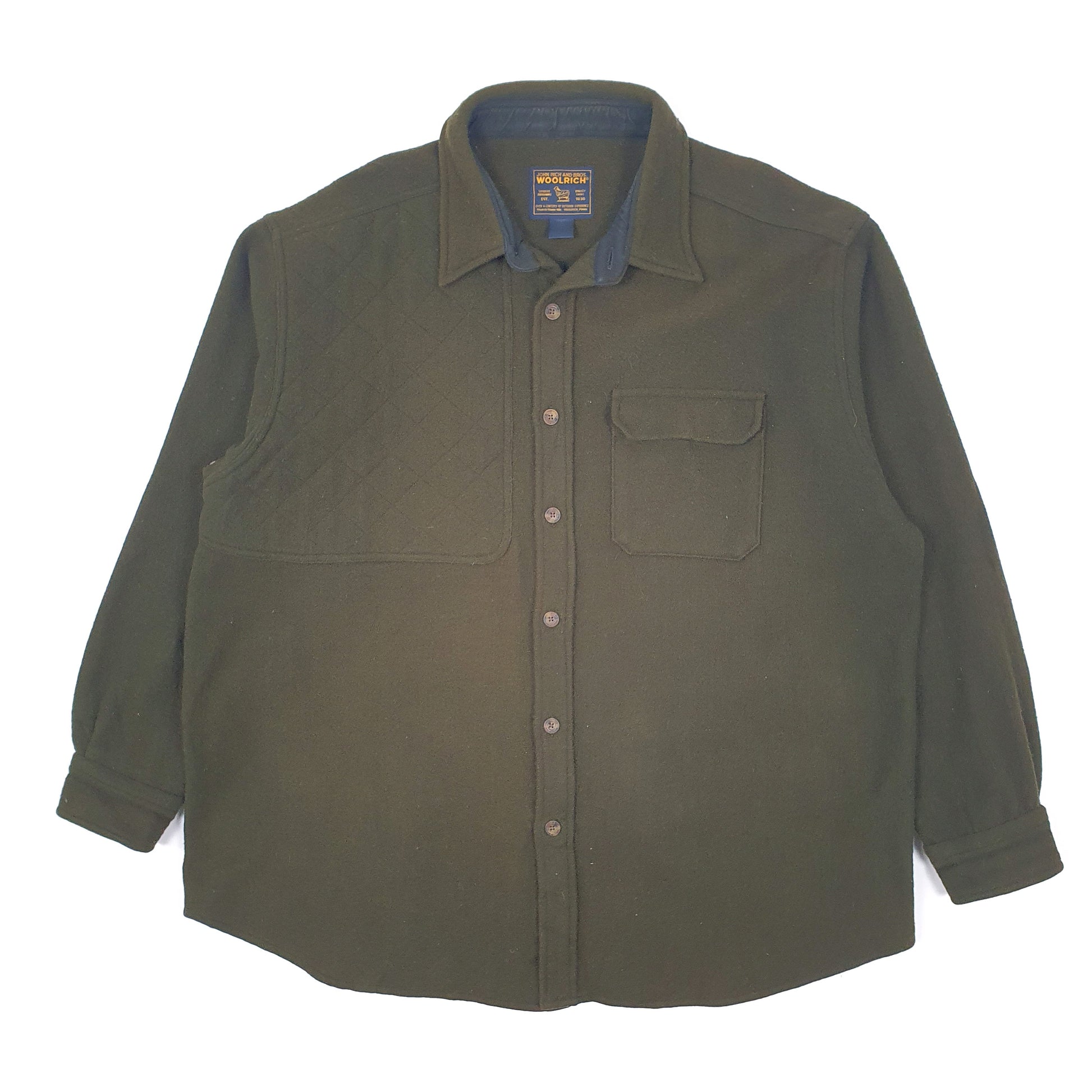 Mens Olive Woolrich Hunting Shooting Overshirt Cruiser  Coat