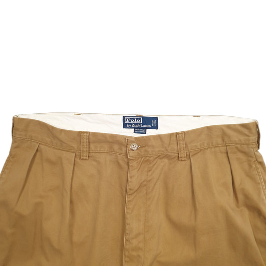Mens Beige Polo Ralph Lauren Double Pleated Chino Trousers
