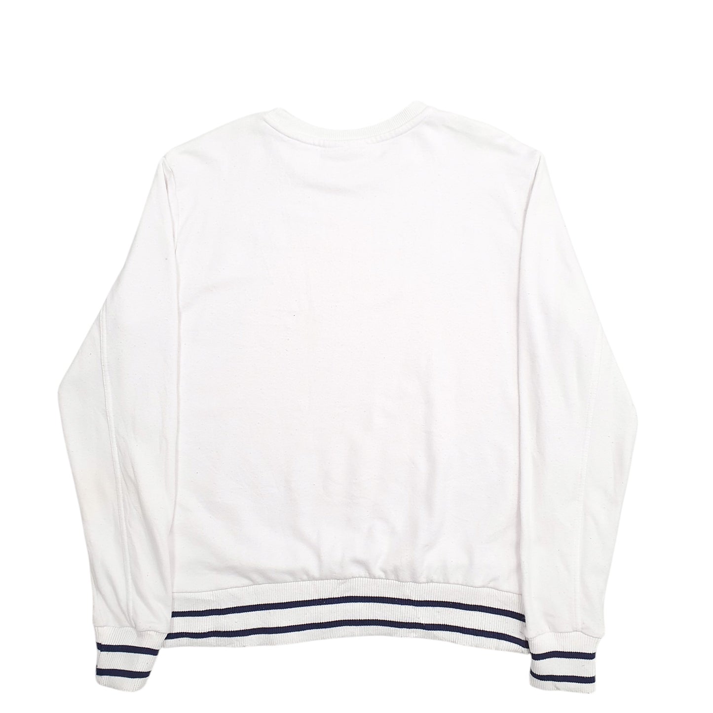 Mens White Fila  Crewneck Jumper
