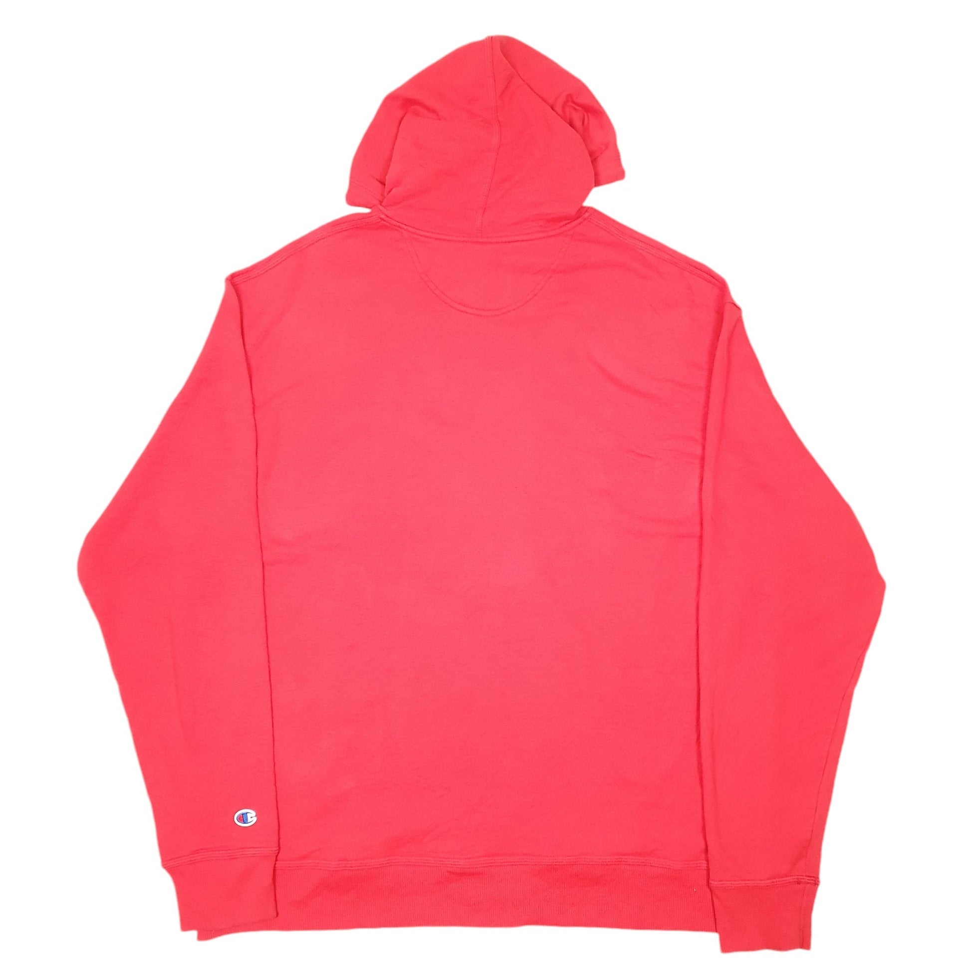 Mens Red Champion Script Hoodie Jumper