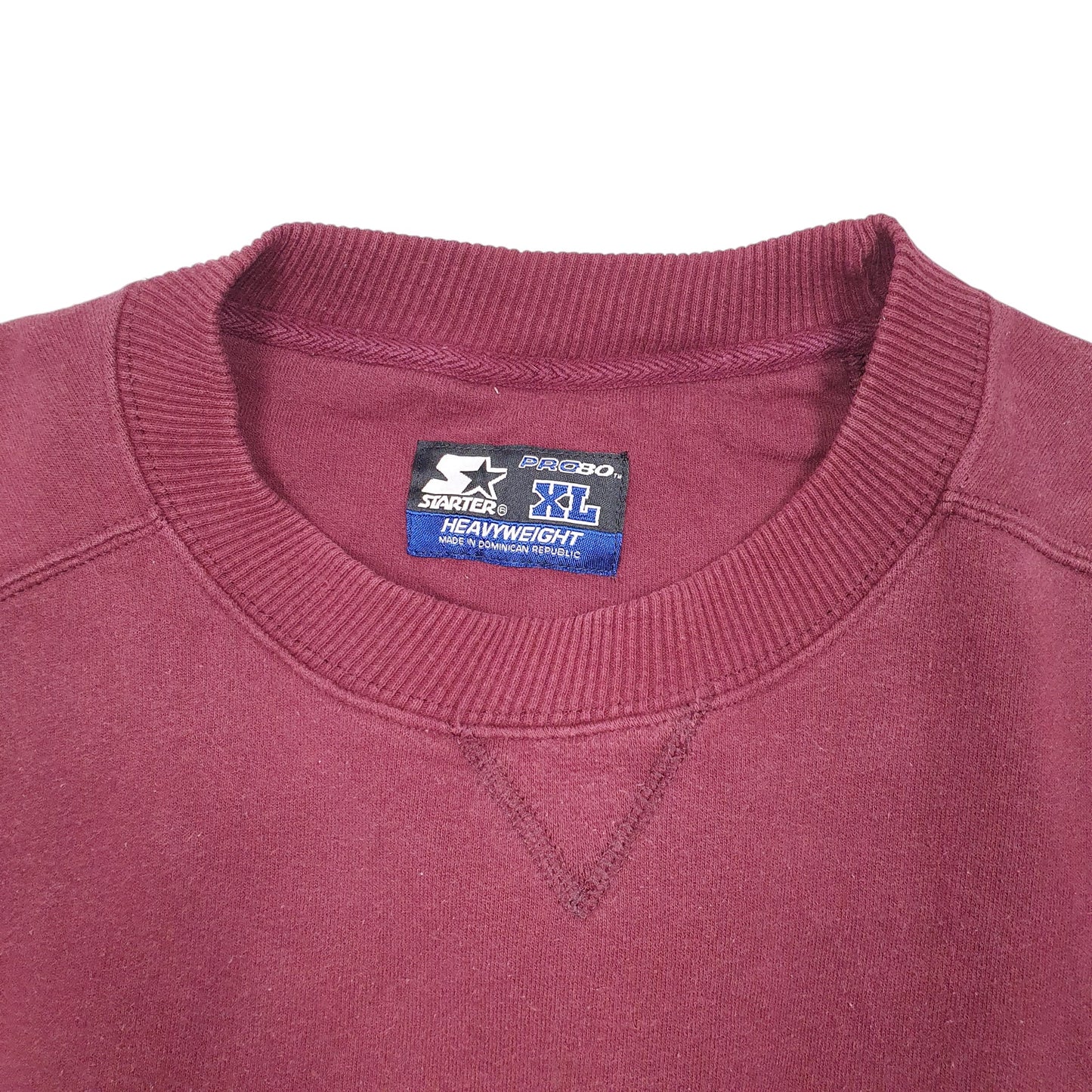 Mens Burgundy Starter Pro 80 Heavyweight Crewneck Jumper