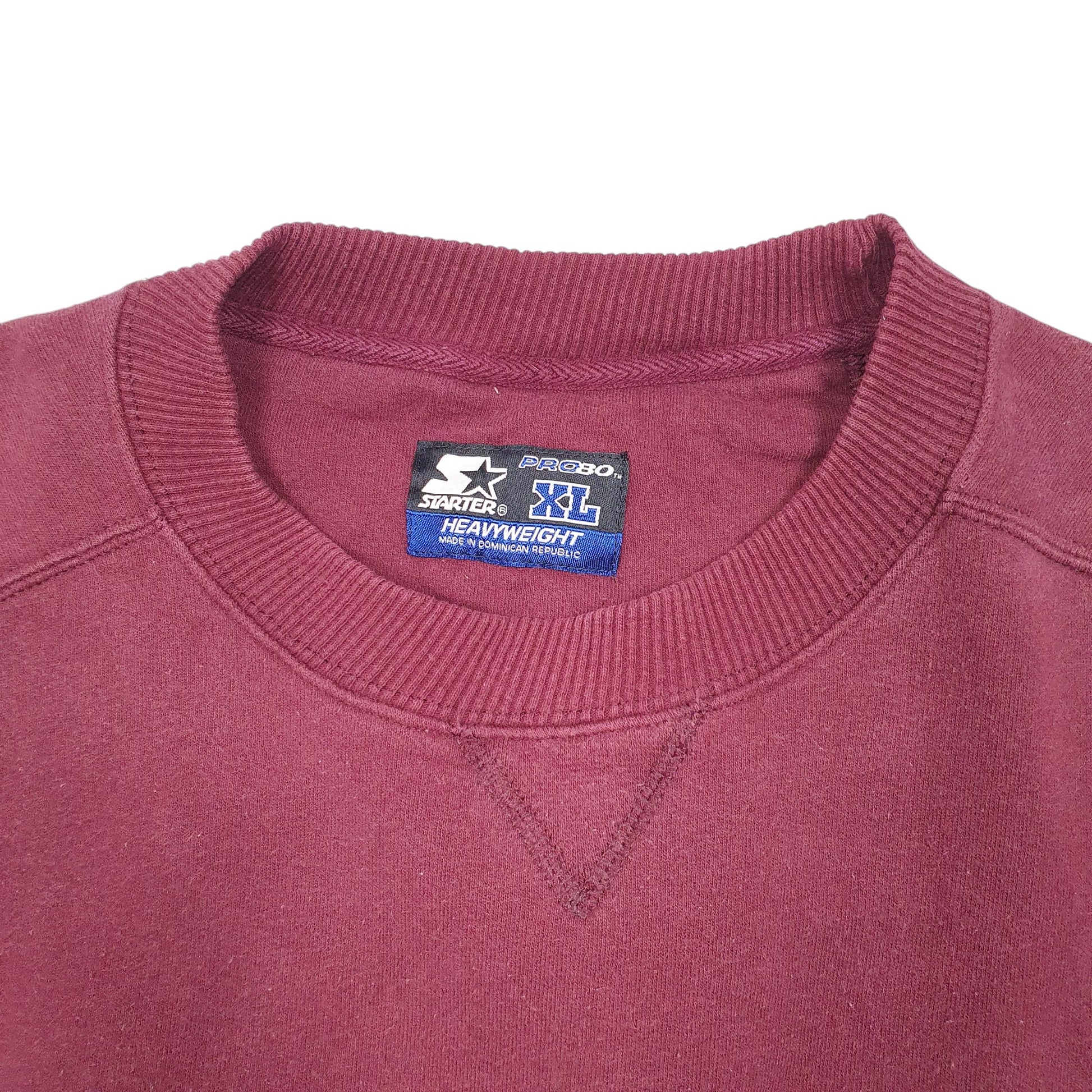 Mens Burgundy Starter Pro 80 Heavyweight Crewneck Jumper