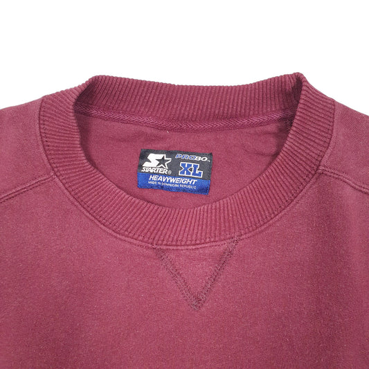 Mens Burgundy Starter Pro 80 Heavyweight Crewneck Jumper