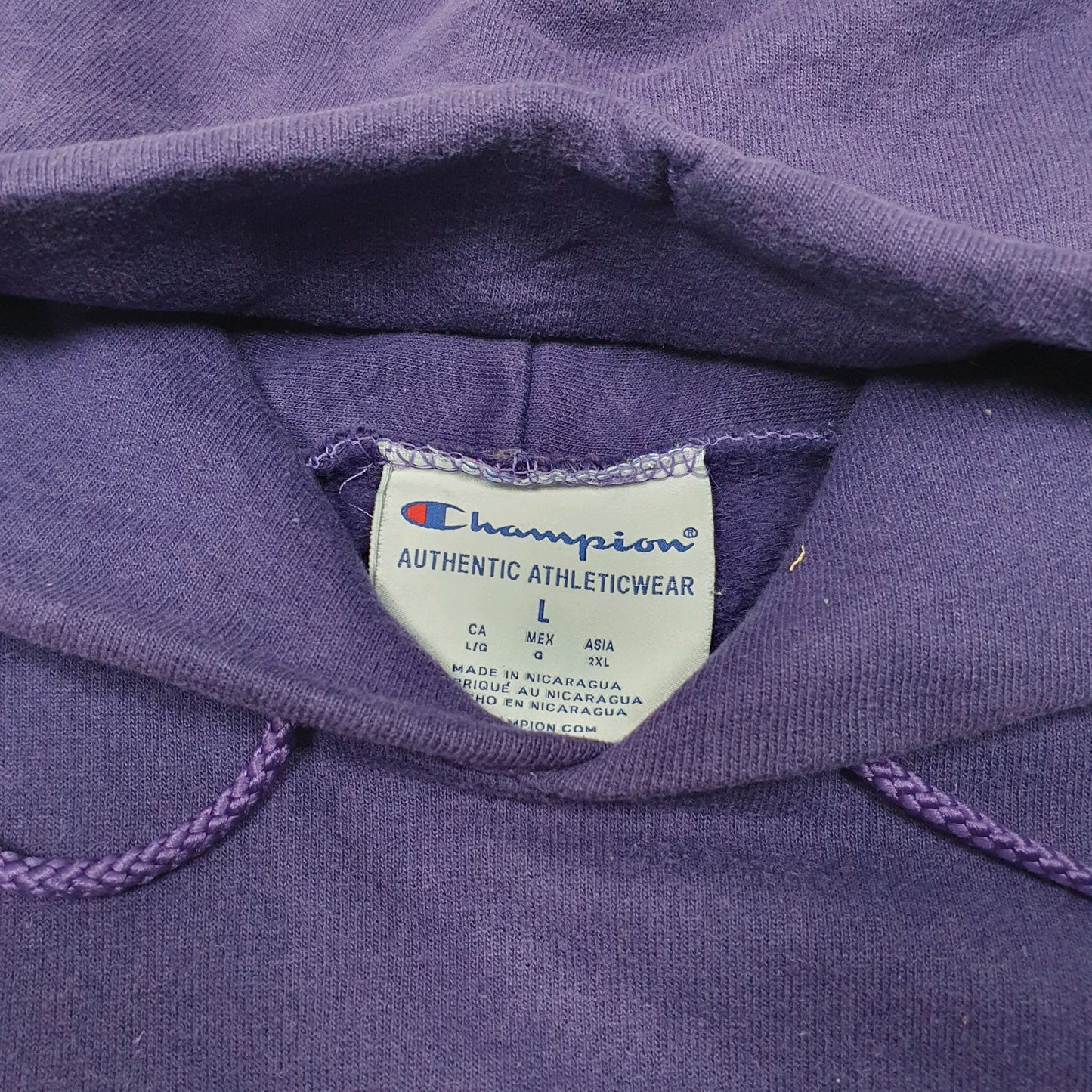 Mens Purple Champion University Of Montevallo USA Spellout Hoodie Jumper