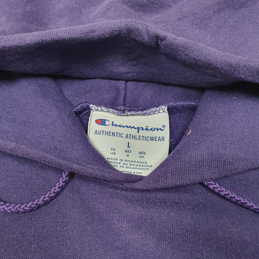 Mens Purple Champion University Of Montevallo USA Spellout Hoodie Jumper