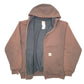 Mens Brown Carhartt Hoodie Workwear Thermal Lined Full Zip Jumper