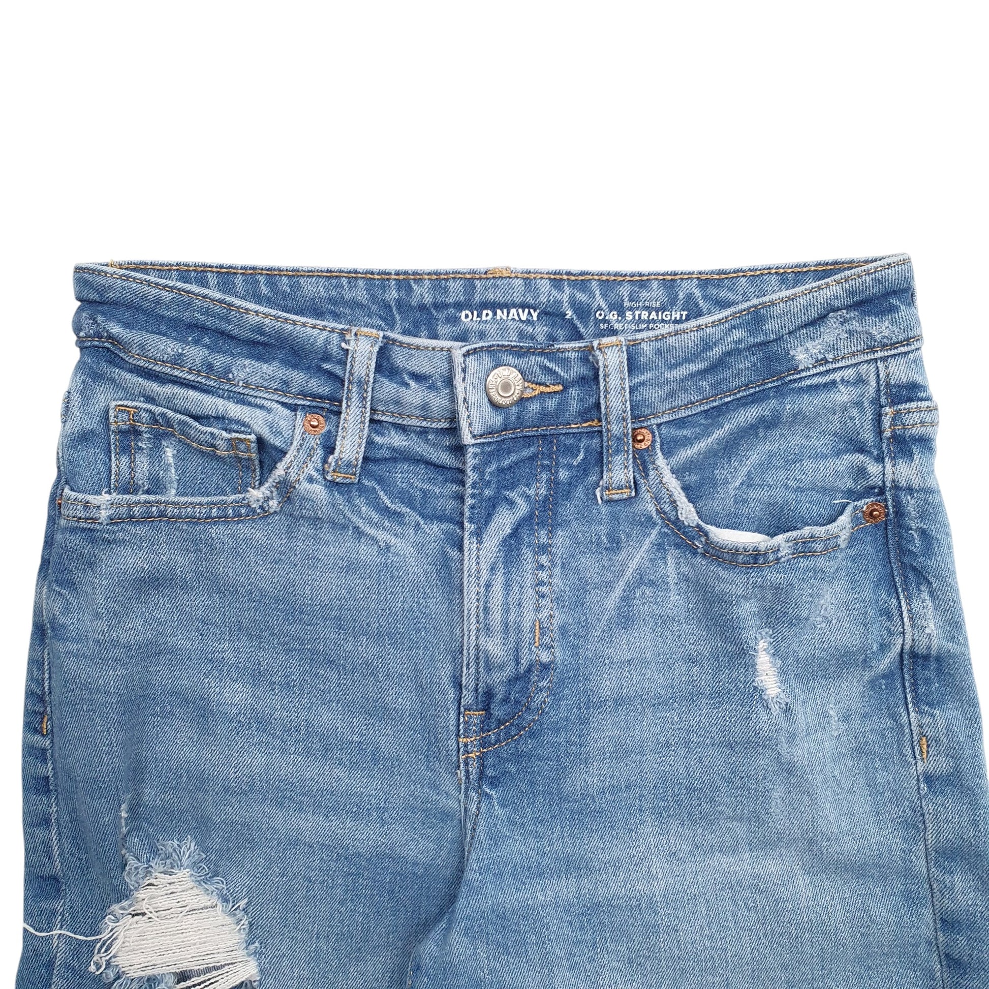 Womens Blue Old Navy Distressed  Stretch Fit Casual JeansW28 L27