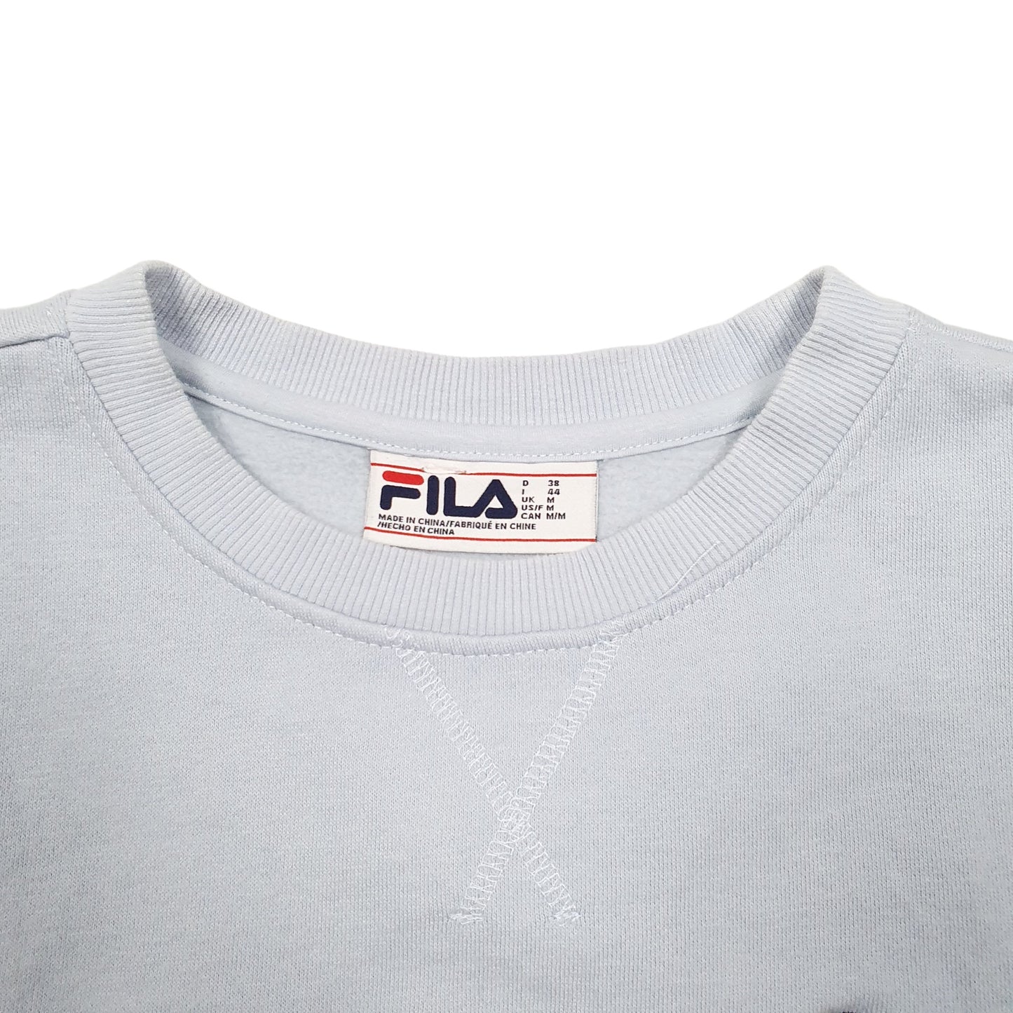Womens Blue Fila Spellout Crewneck Jumper