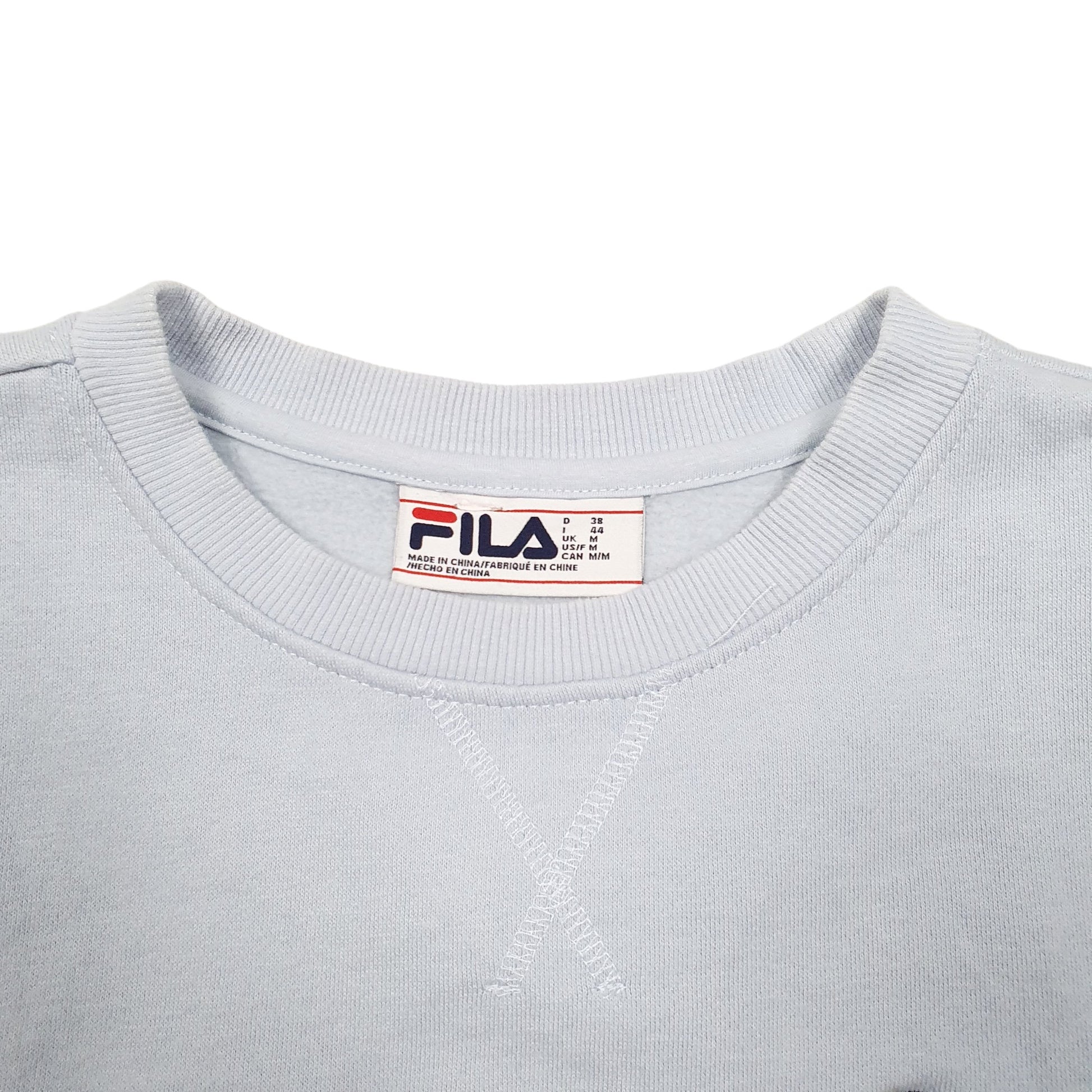 Womens Blue Fila Spellout Crewneck Jumper