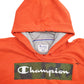 Mens Orange Champion Spellout Hoodie Jumper