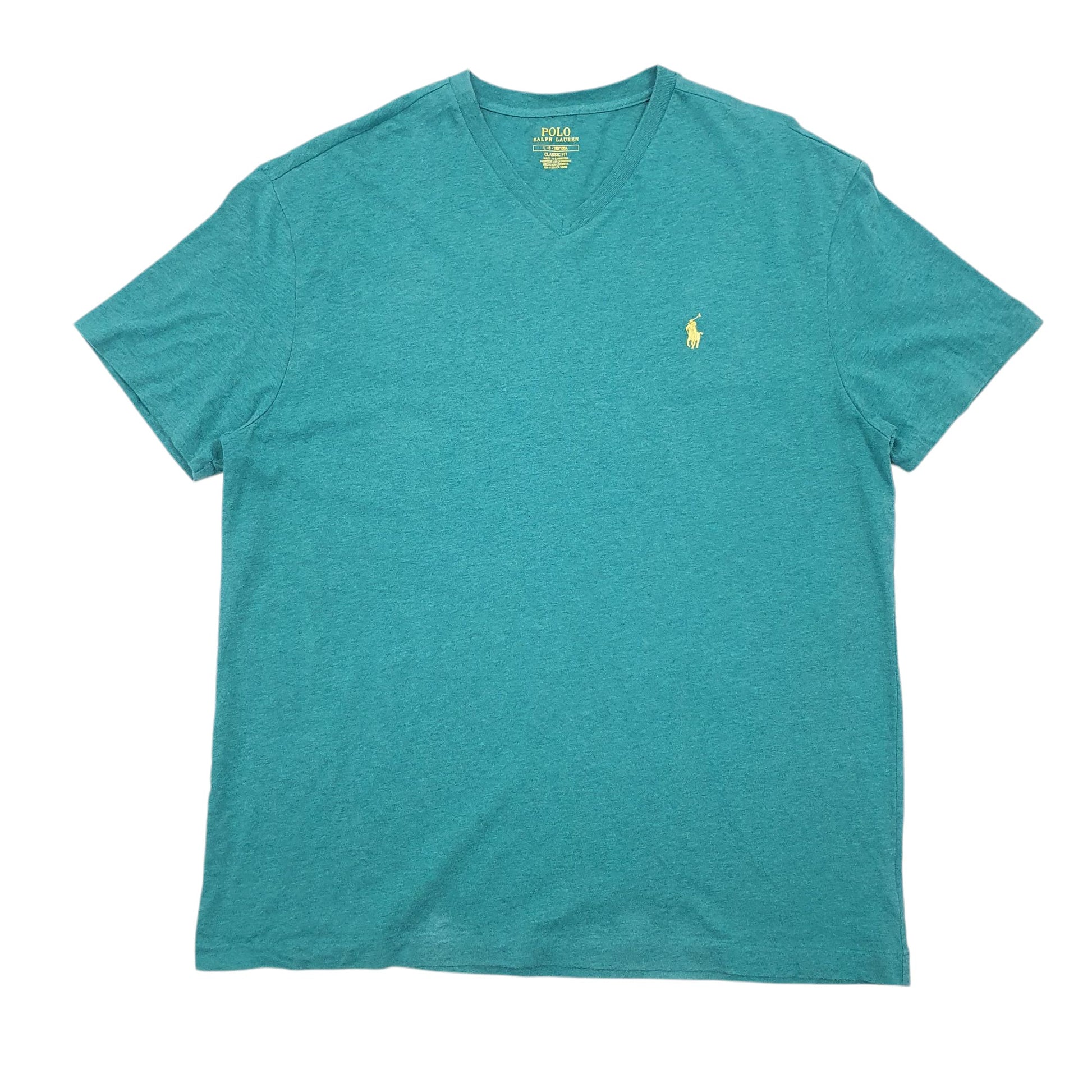Mens Green Polo Ralph Lauren V Neck Short Sleeve T Shirt