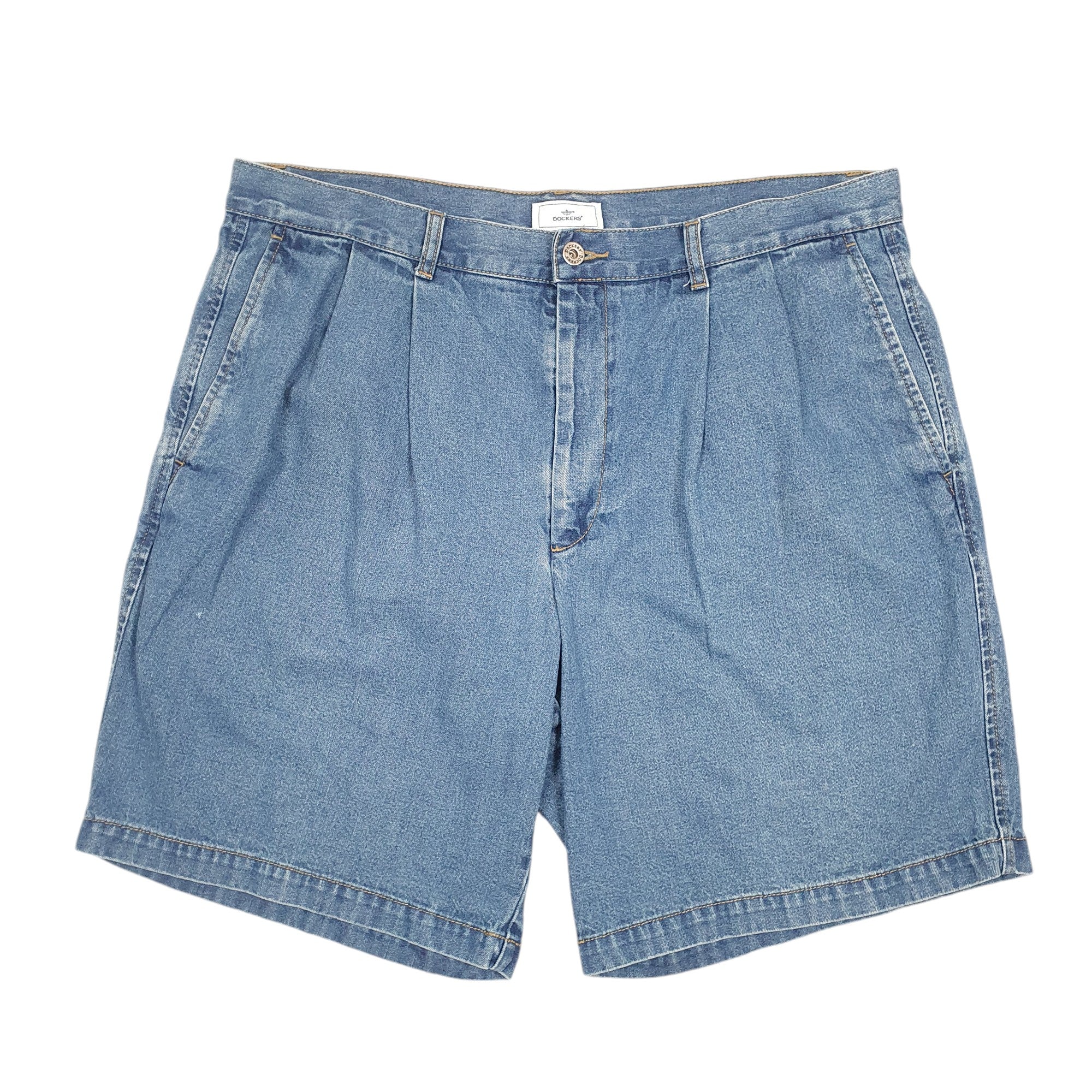 Dockers Double Pleated Jorts Jean Blue Denim Jeans Cotton Shorts W38