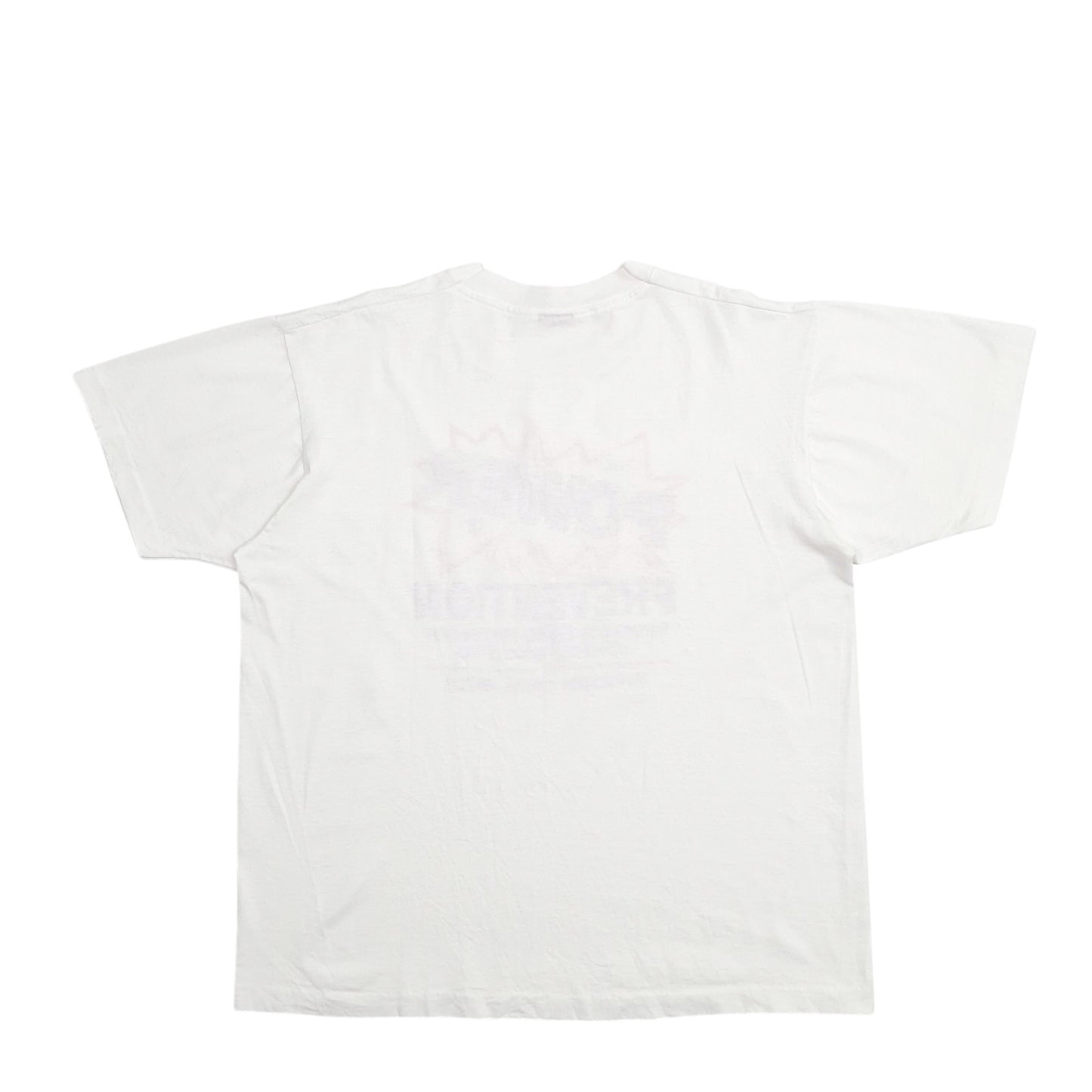 Mens White Screen Stars Best Single Stitch Vintage 90s Made In USA The Power Of Prevention Short Sleeve T Shirt