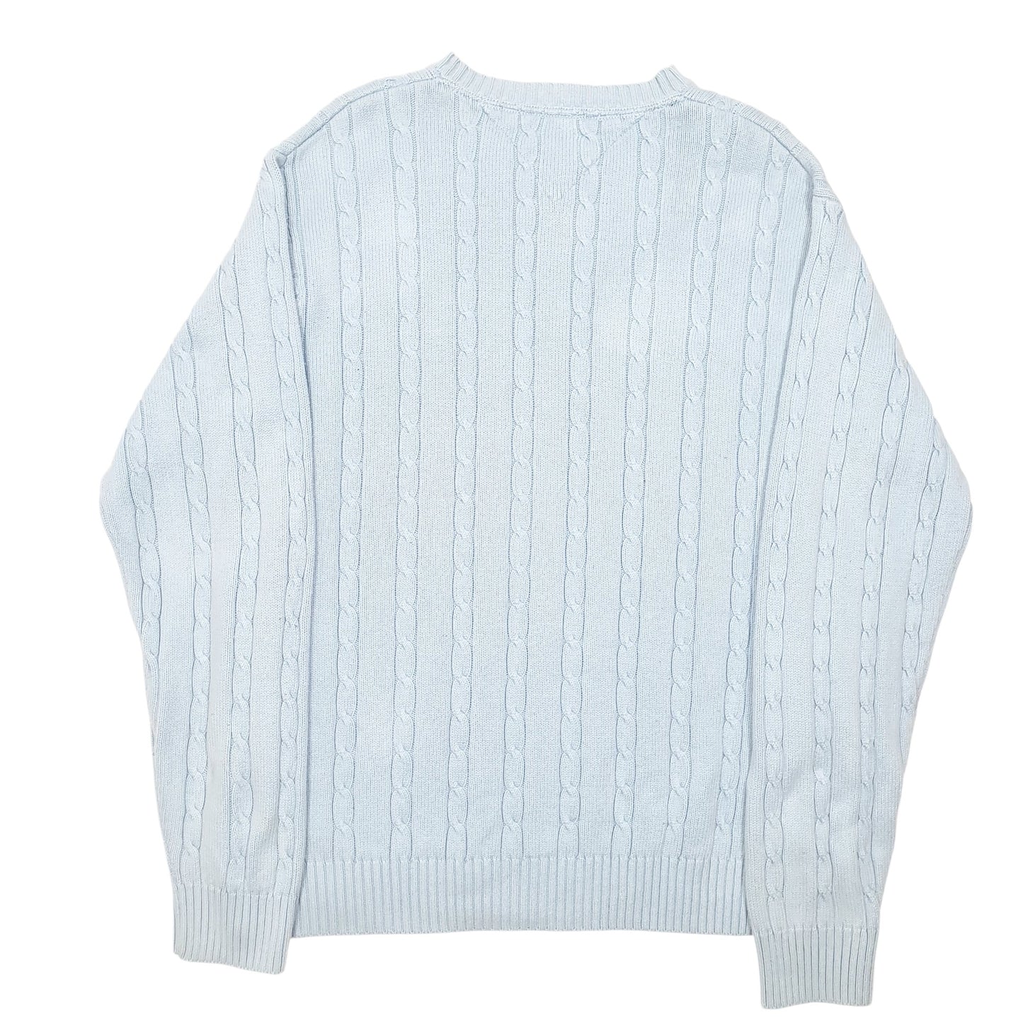 Mens Blue Tommy Hilfiger Cable Knit Crewneck Jumper