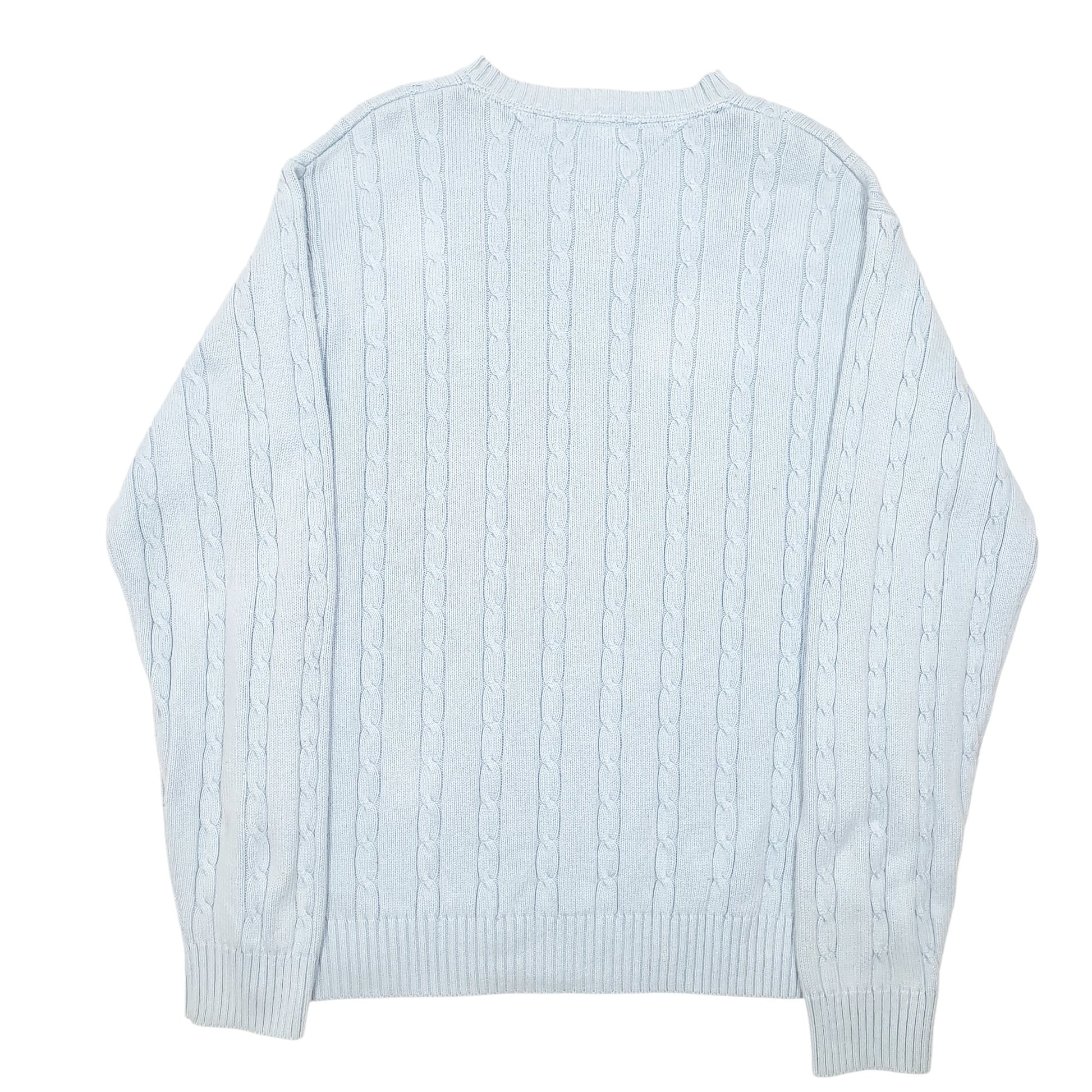 Mens Blue Tommy Hilfiger Cable Knit Crewneck Jumper