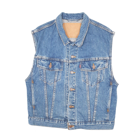 Mens Blue Levis Vintage 90s Made In USA Vest Gilet  Coat