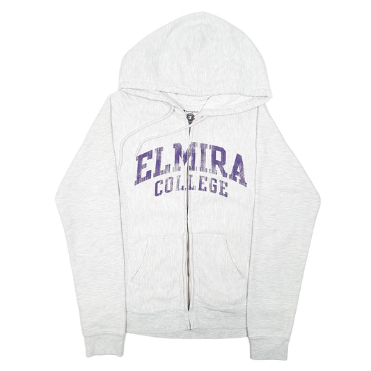 Womens Grey Champion Hoodie Elmira College USA Reverse Weave Full Zip Jumper