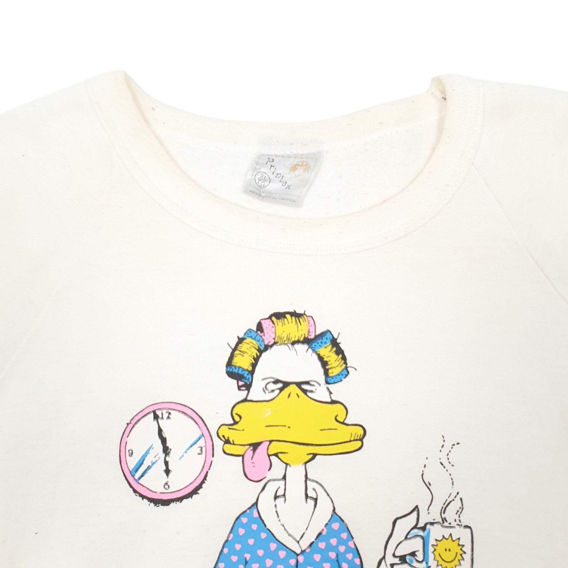 Mens Cream Priplox Vintage 90s Crewneck Jumper