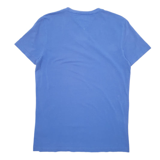 Mens Blue Tommy Hilfiger Slim Fit V Neck Organic Short Sleeve T Shirt