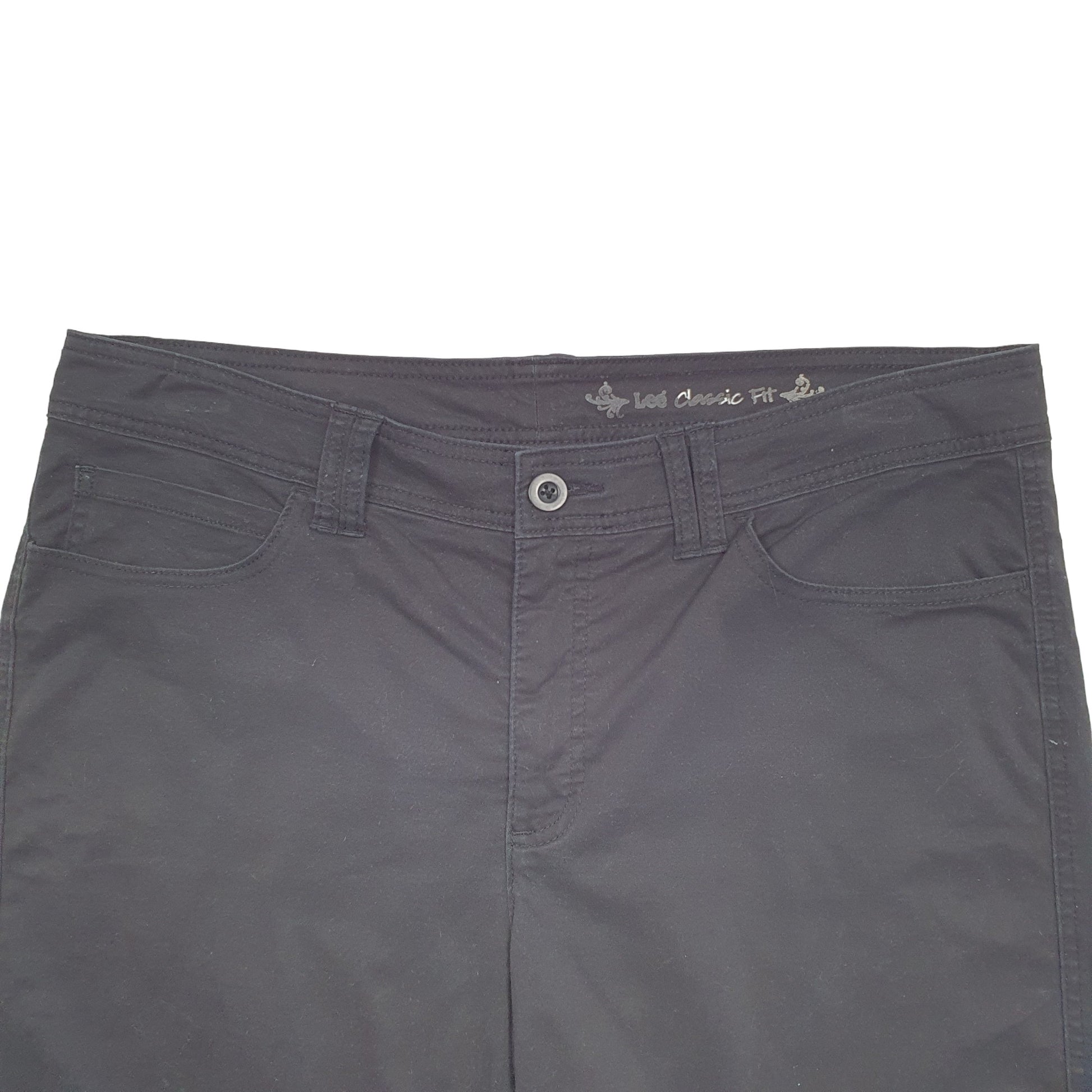 Mens Black Lee Classic Fit Chino Shorts