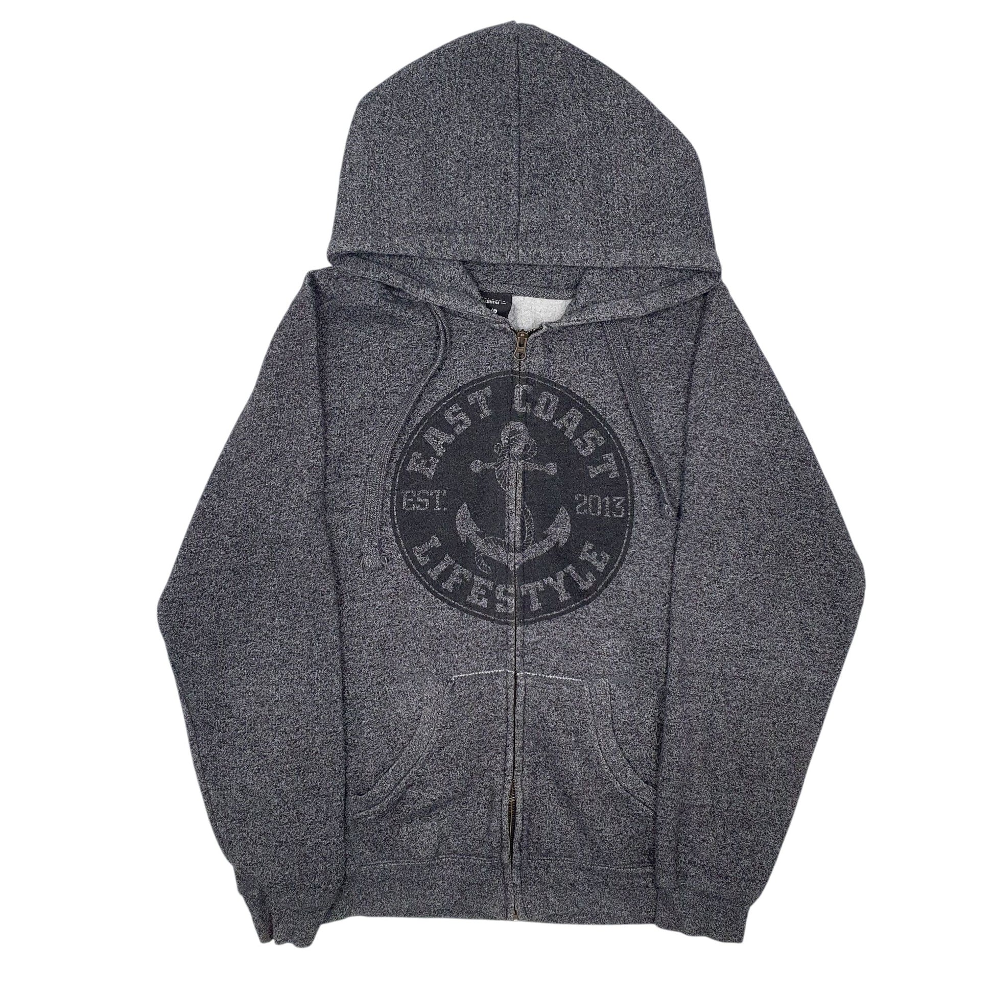 Mens Grey East Coast Lifestyle  Full Zip Jumper