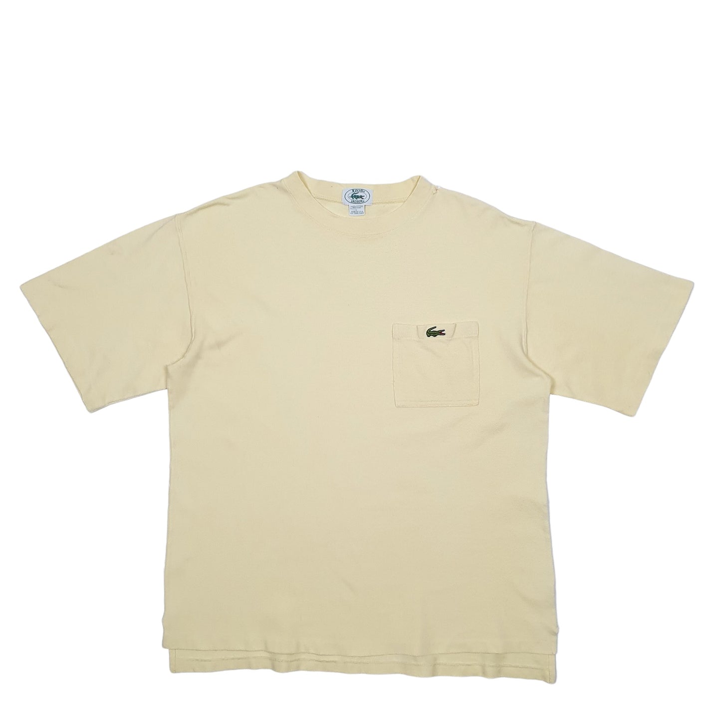 Mens Yellow Lacoste Made In USA Short Sleeve T Shirt