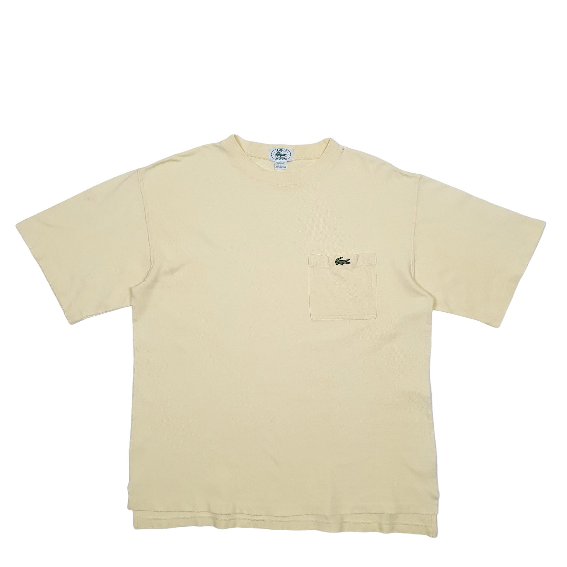 Mens Yellow Lacoste Made In USA Short Sleeve T Shirt