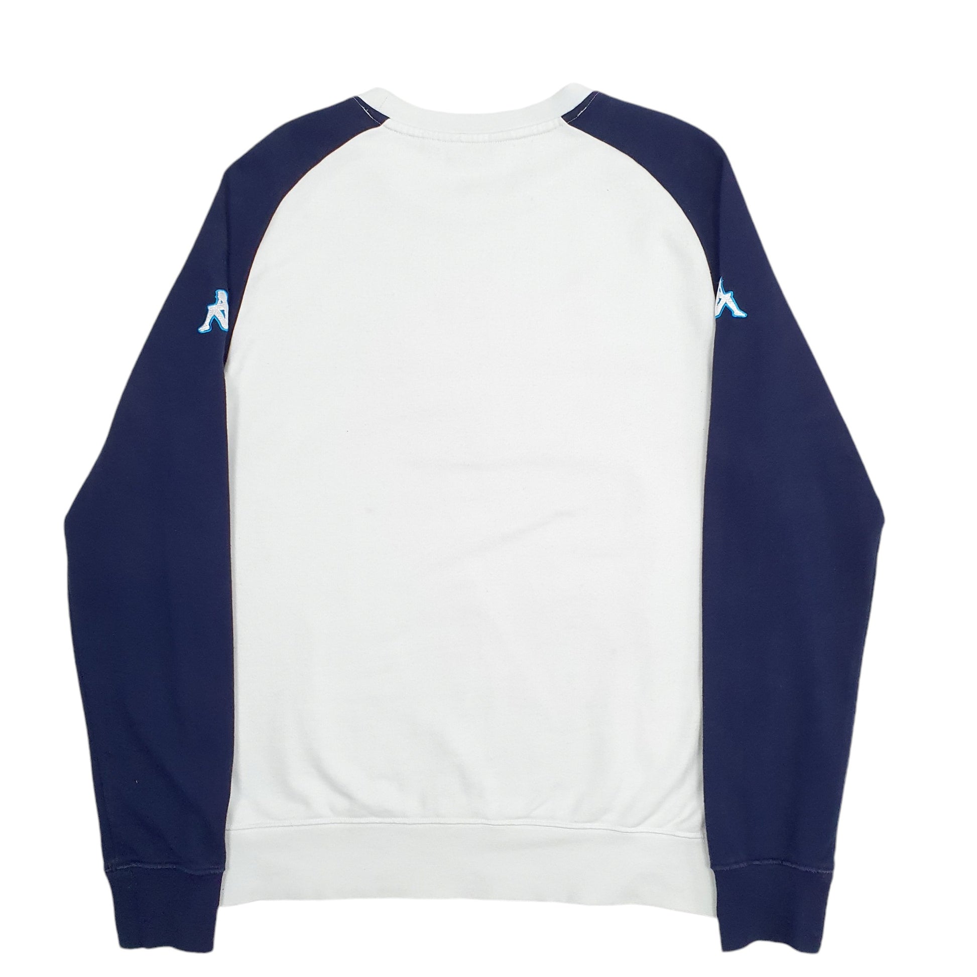 Mens White Kappa British Spellout Crewneck Jumper