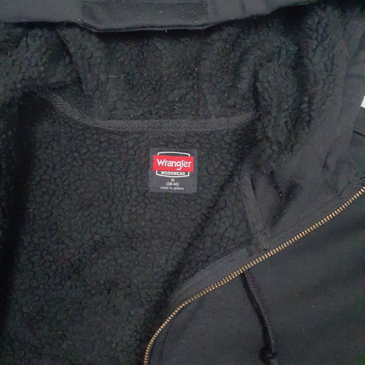 Mens Black Wrangler Workwear Full Zip Jumper