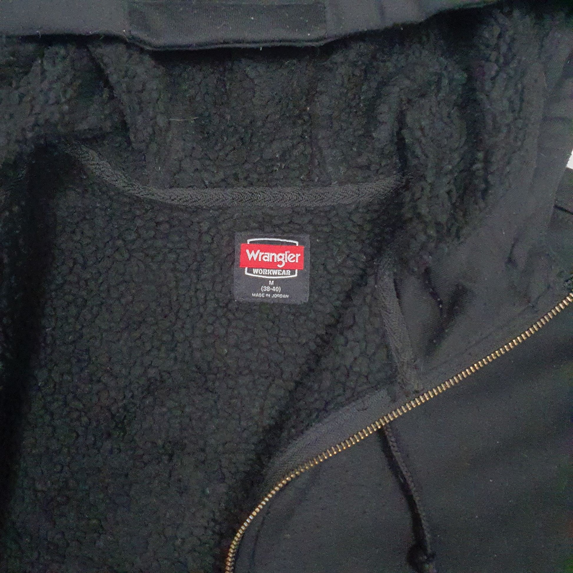 Mens Black Wrangler Workwear Full Zip Jumper