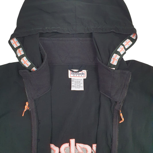 Mens Black Reebok Spellout Vintage 90's  Coat