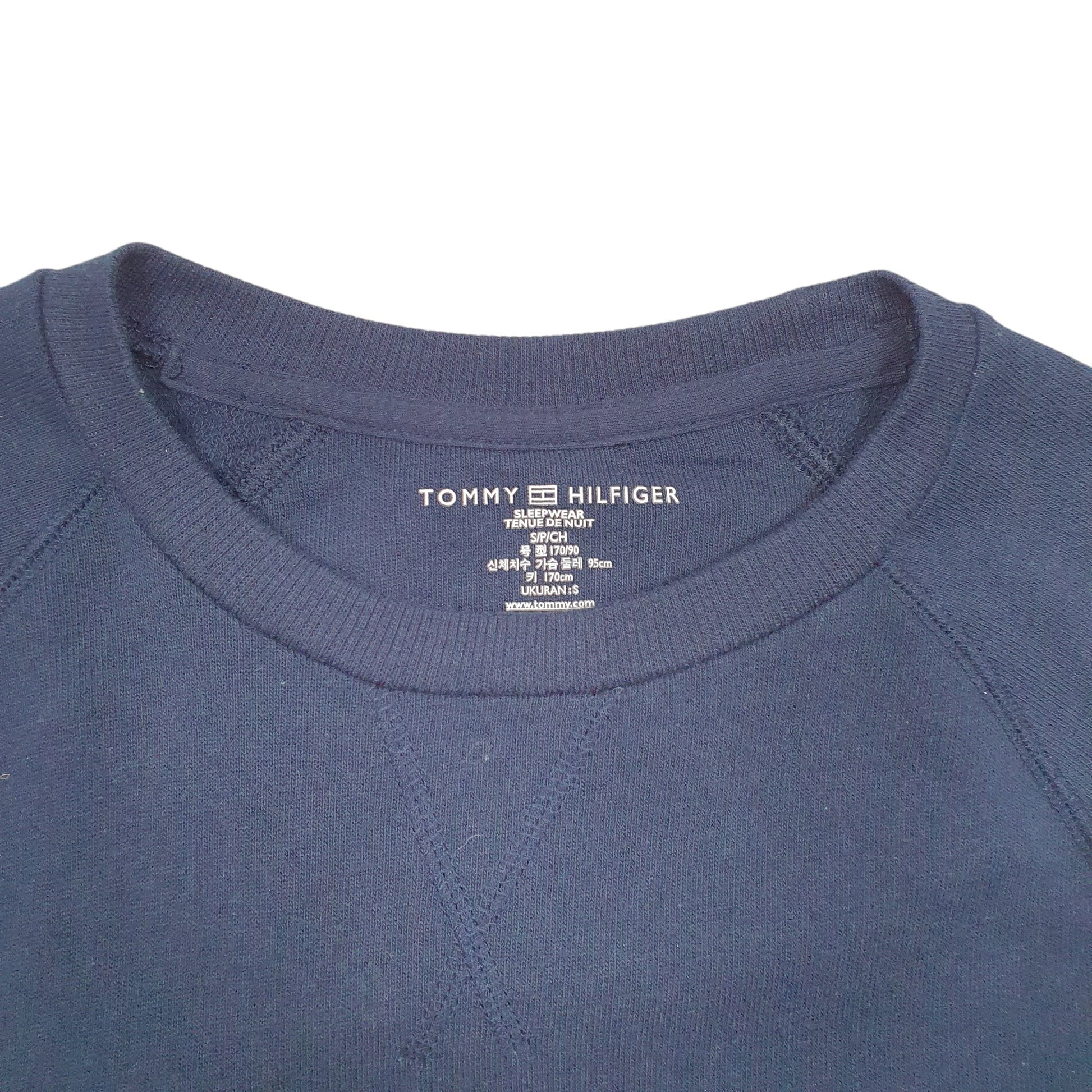 Mens Navy Tommy Hilfiger Spellout Crewneck Jumper