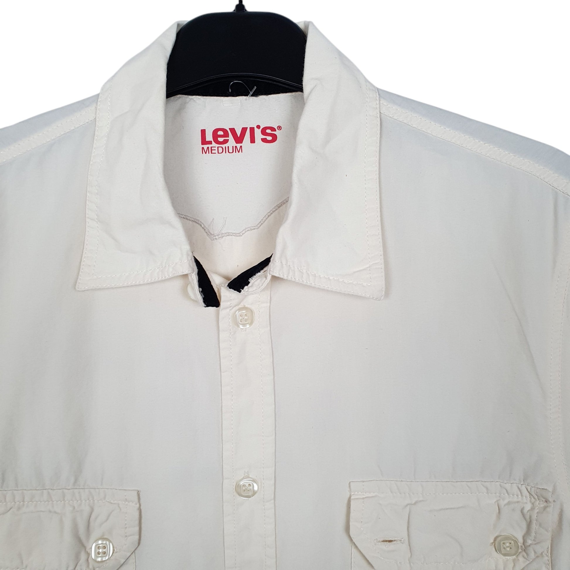 Mens Cream Levis  Short Sleeve Shirt