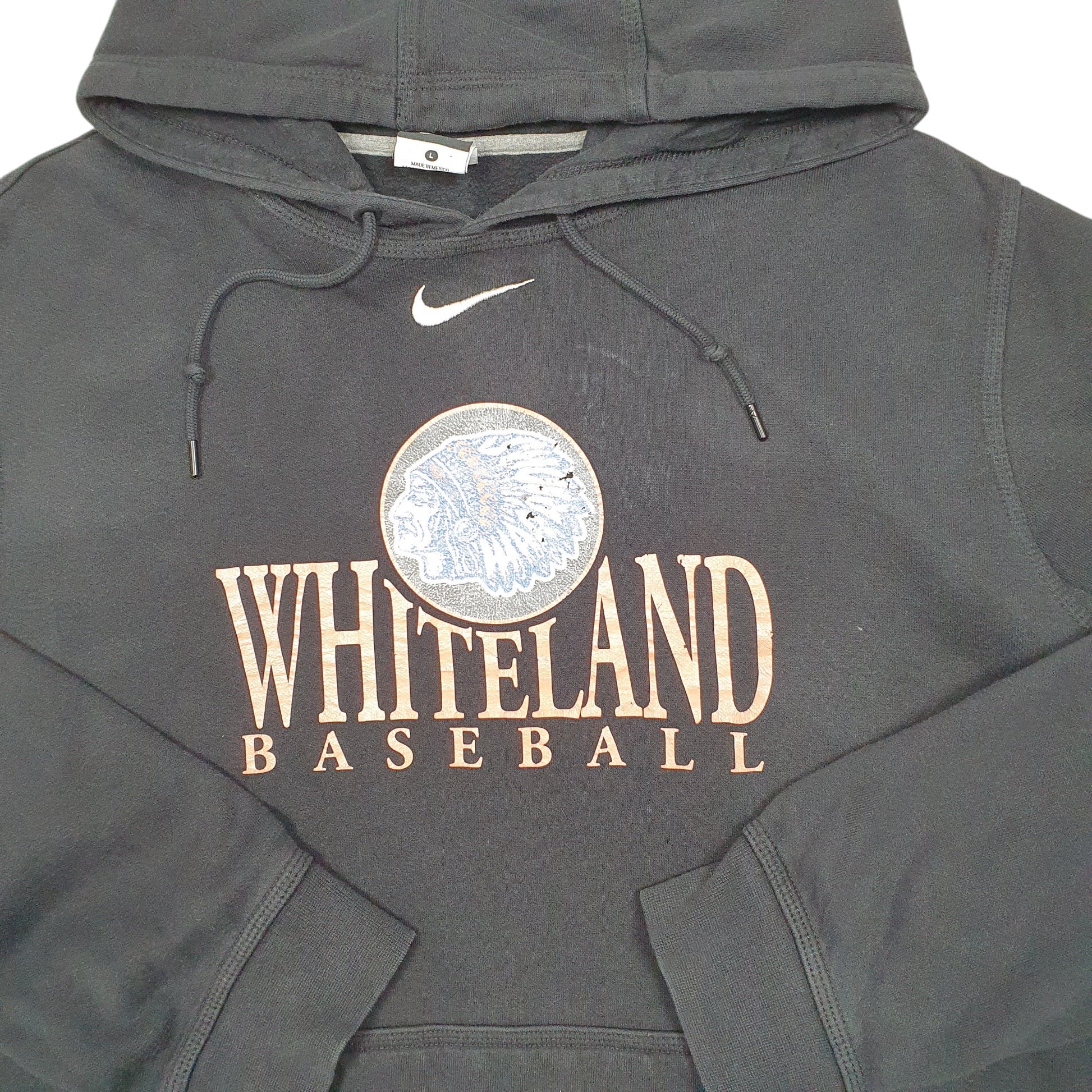 Mens Black Nike Whiteland Baseball Spellout Hoodie Jumper