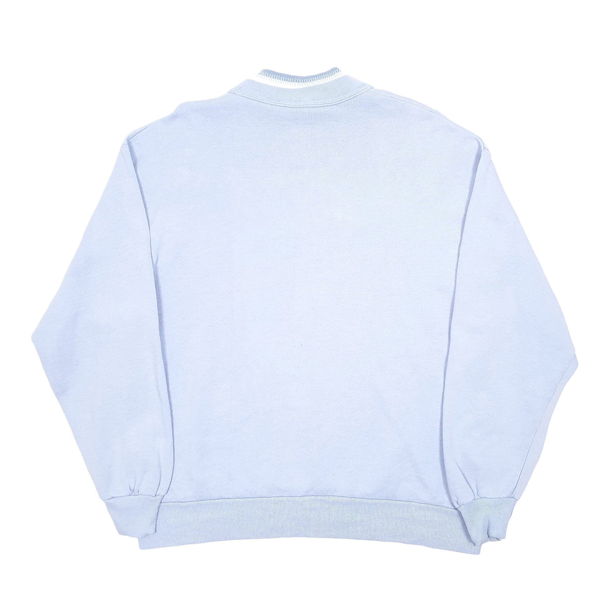 Womens Blue Top Stitch Vintage Made In USA Flowers Bees Morning Sun Crewneck Jumper