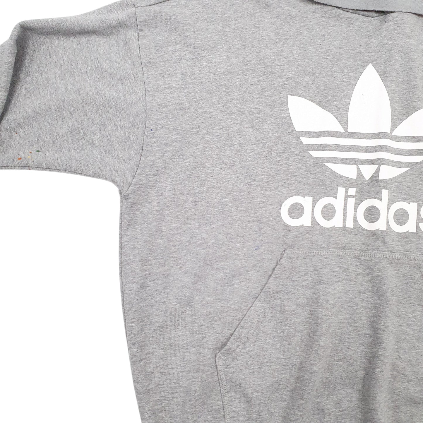 Mens Grey Adidas Spellout Hoodie Jumper