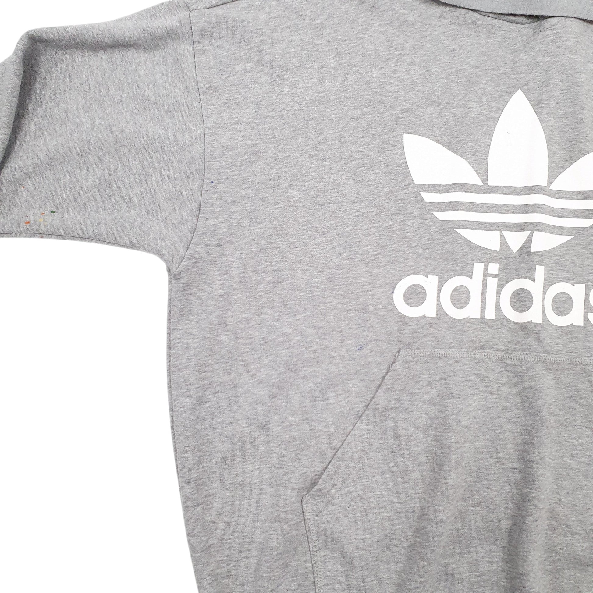 Mens Grey Adidas Spellout Hoodie Jumper