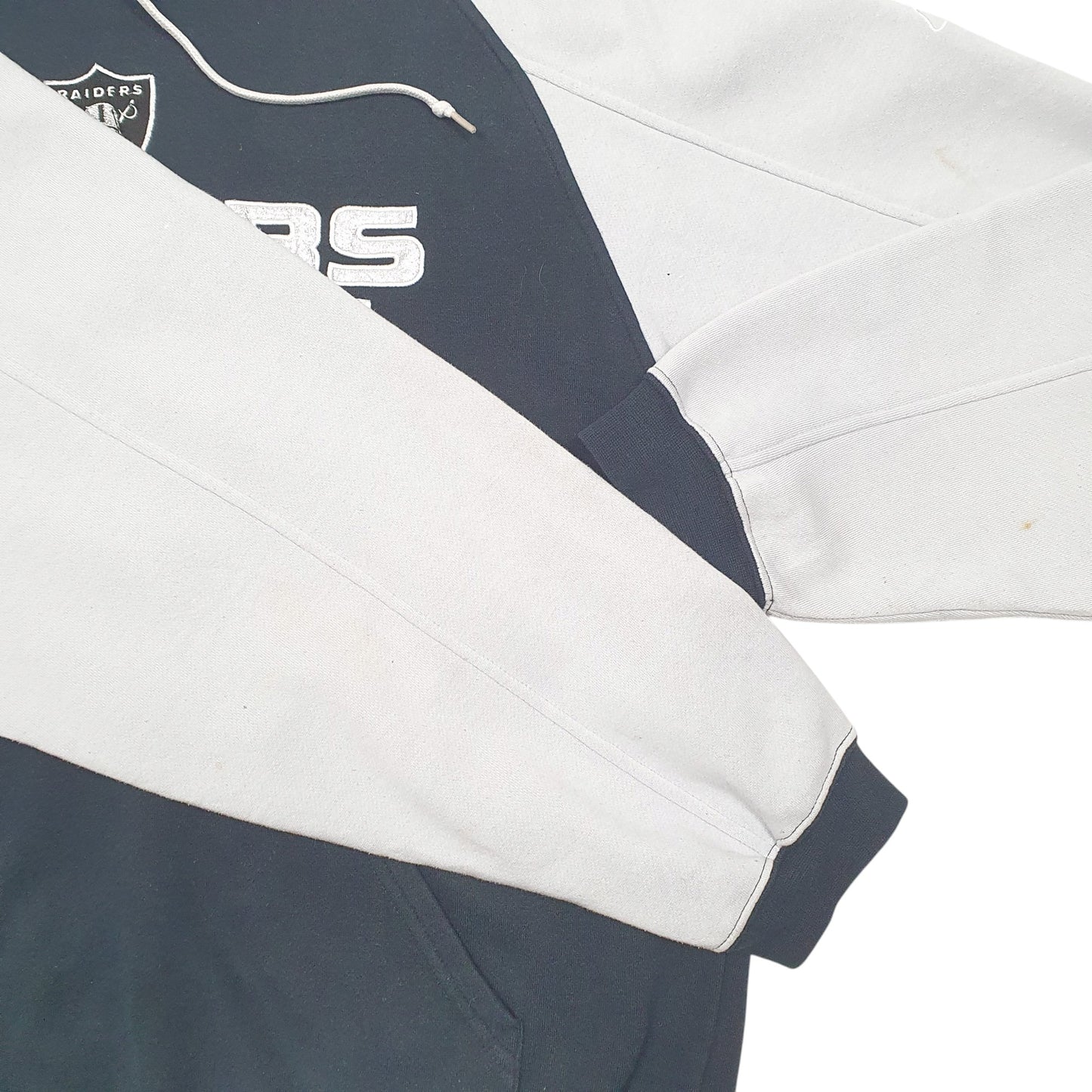 Mens Black Reebok NFL Raiders Football USA Spellout Hoodie Jumper