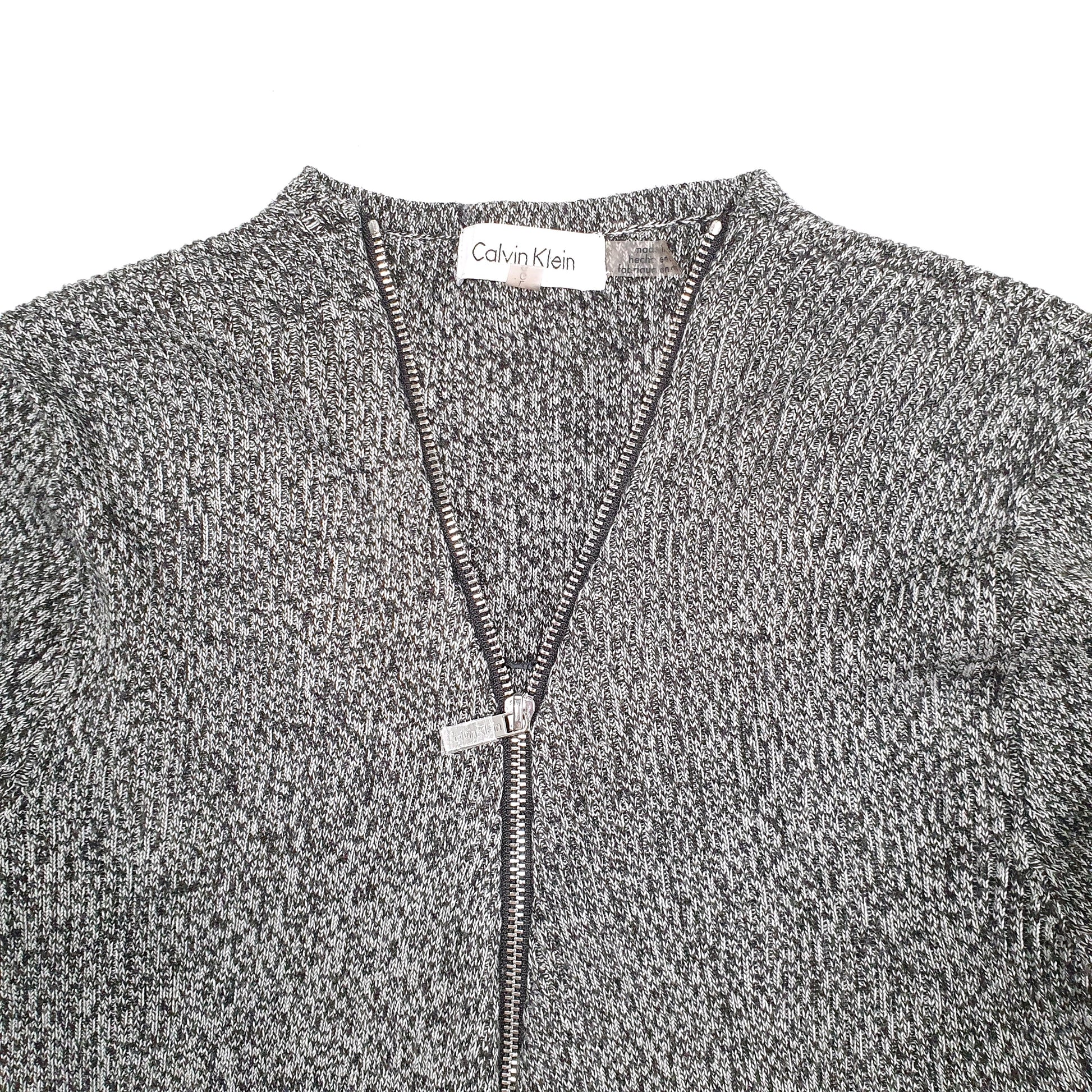 Womens Grey Calvin Klein Cardigan Full Zip Jumper