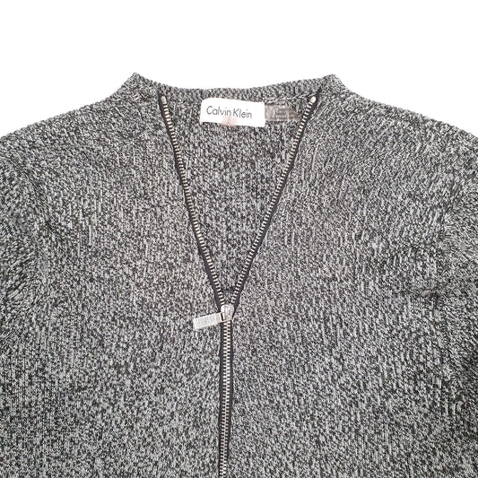 Womens Grey Calvin Klein Cardigan Full Zip Jumper