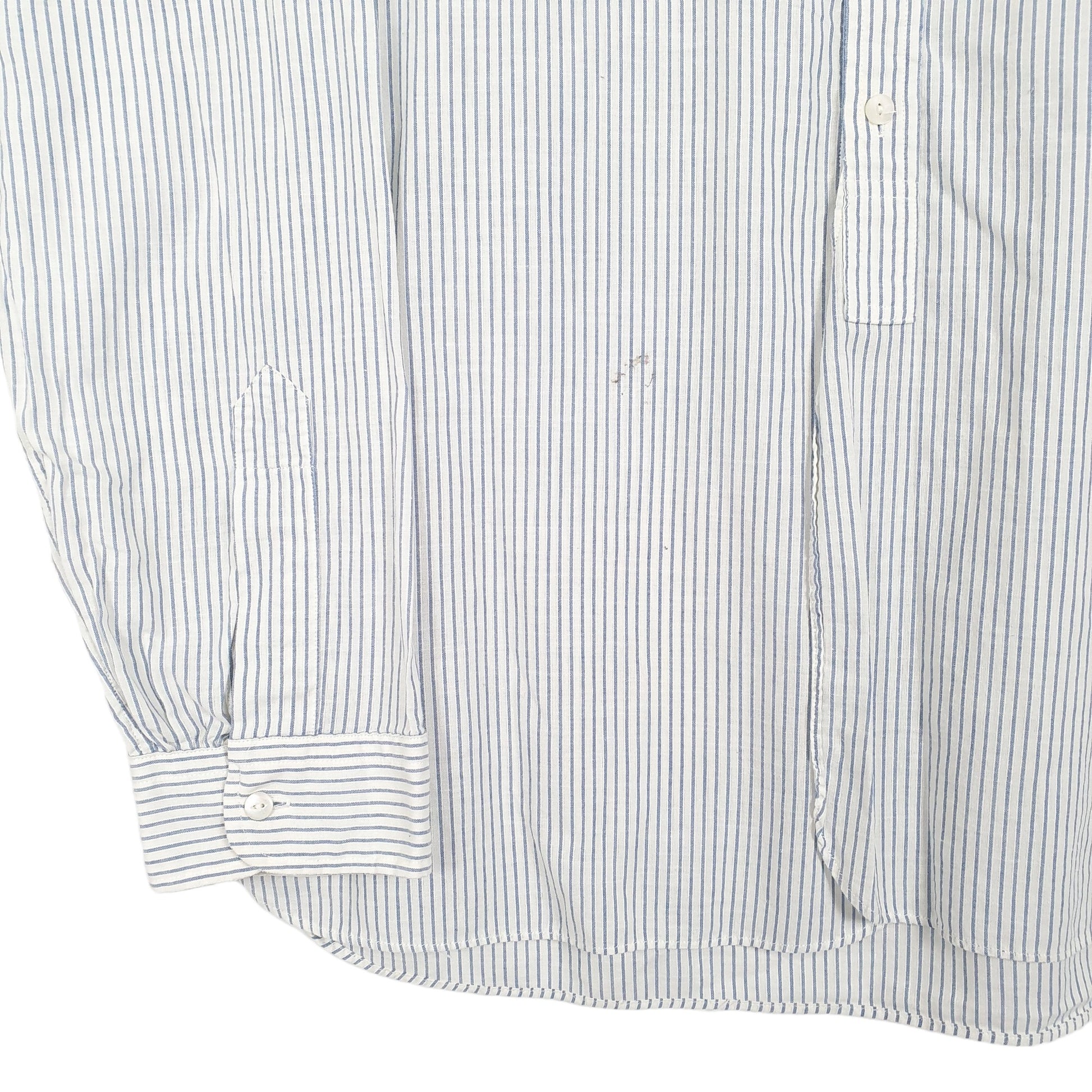 Mens White Polo Ralph Lauren RL Grandad Collar Long Sleeve Shirt