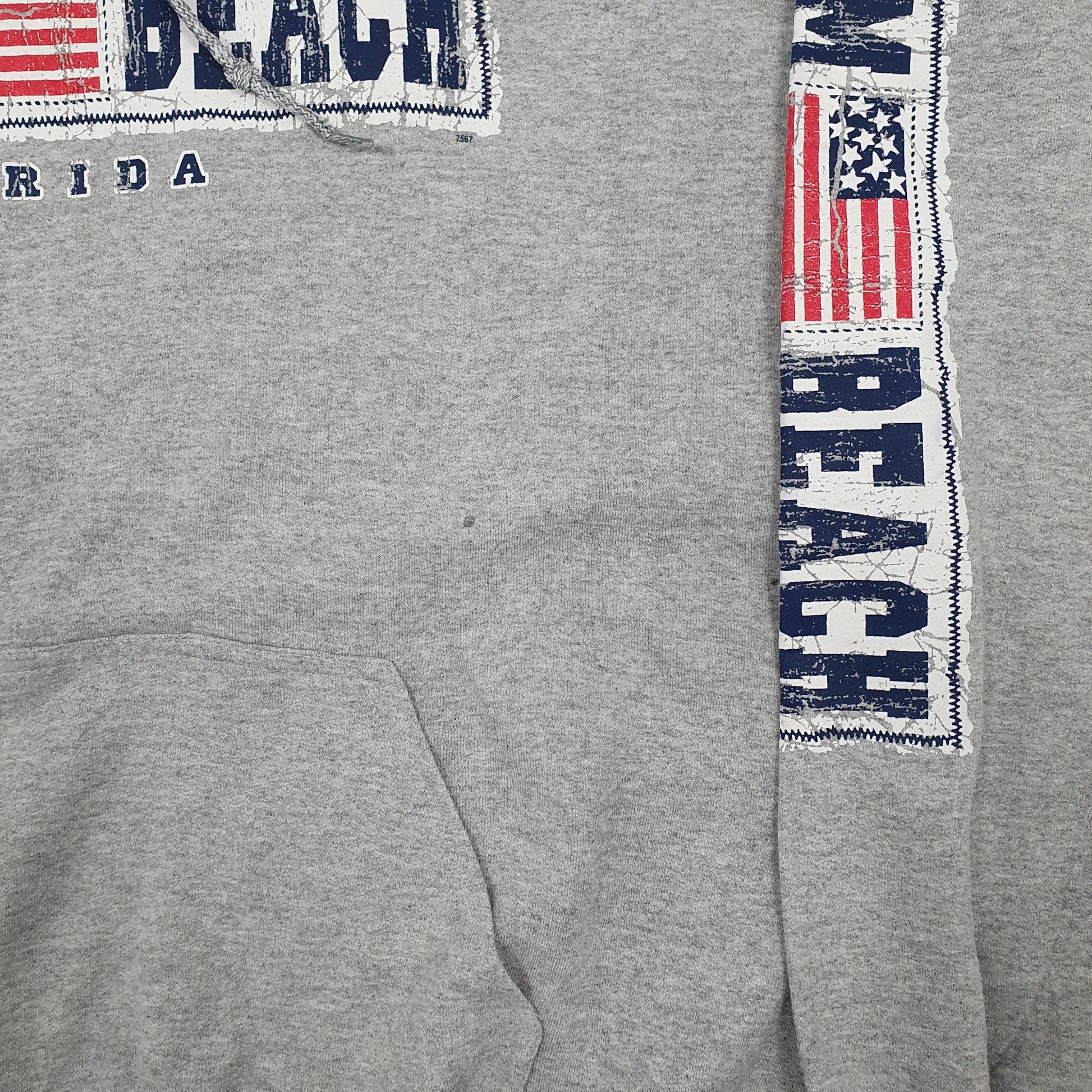 Mens Grey Gildan Palm Beach Florida USA Hoodie Jumper