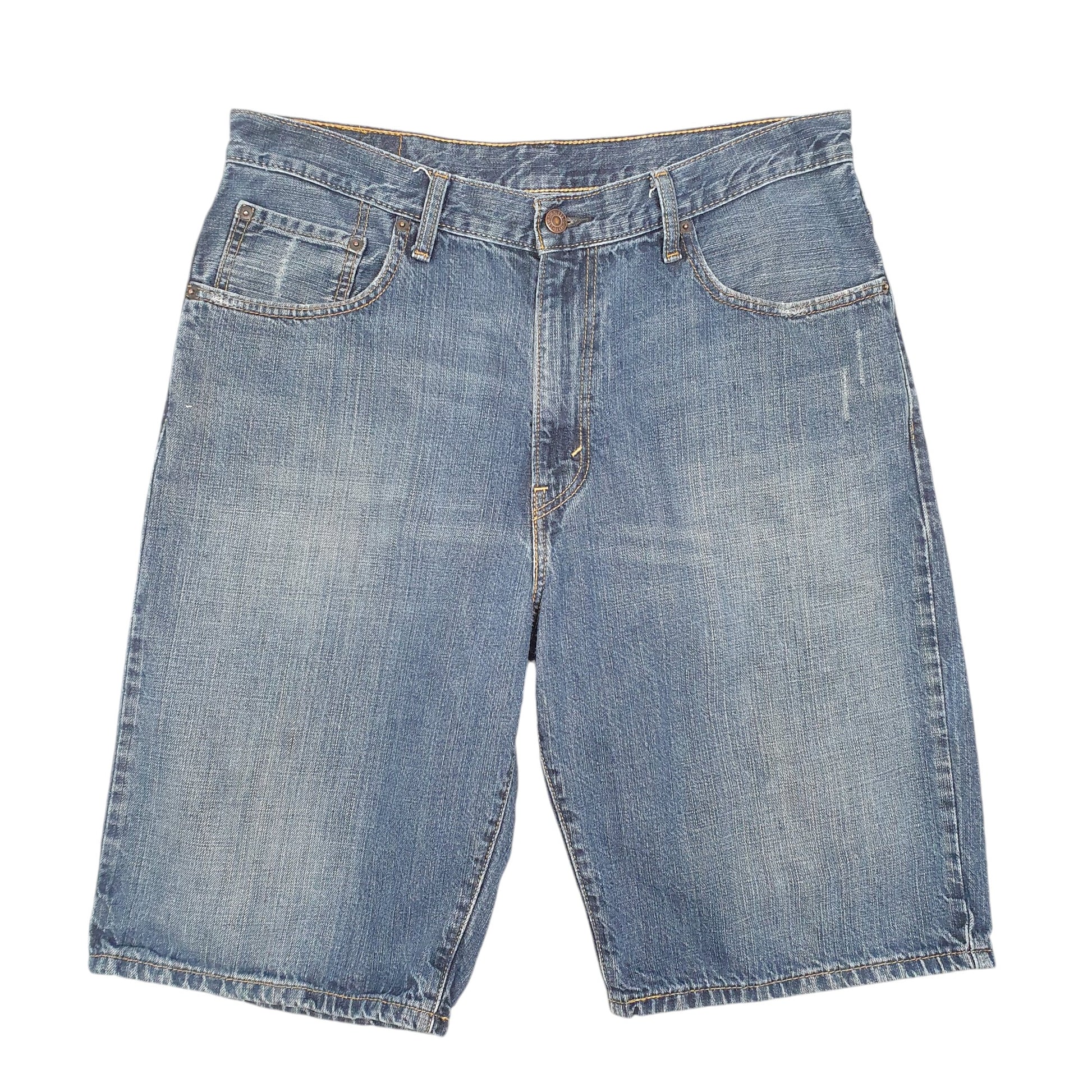 Mens Blue Levis Denim Jeans Jorts 569 Relaxed Baggy Denim Shorts