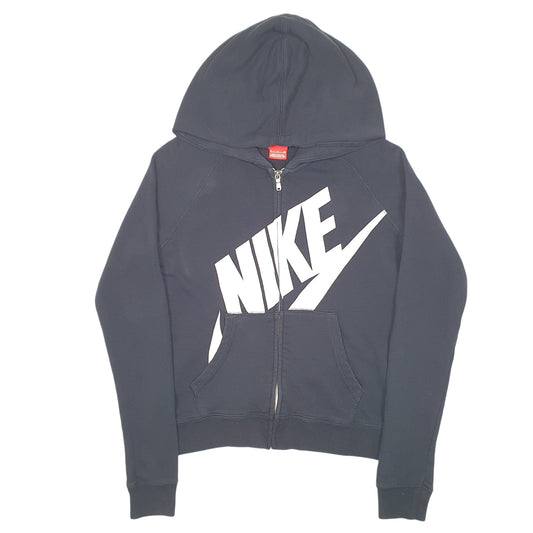 Womens Black Nike Spellout Swoosh Full Zip Jumper