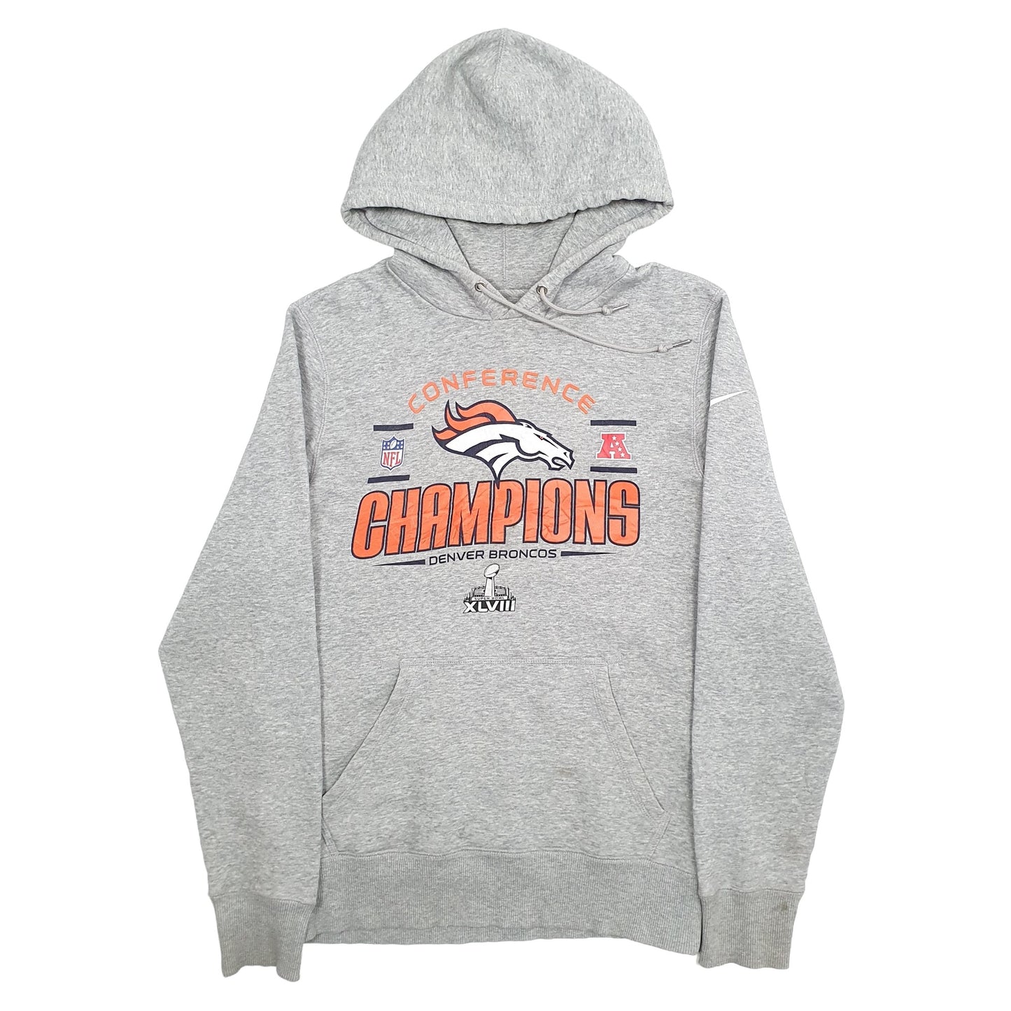 Mens Grey Nike NFL Denver Broncos Football Hoodie Jumper