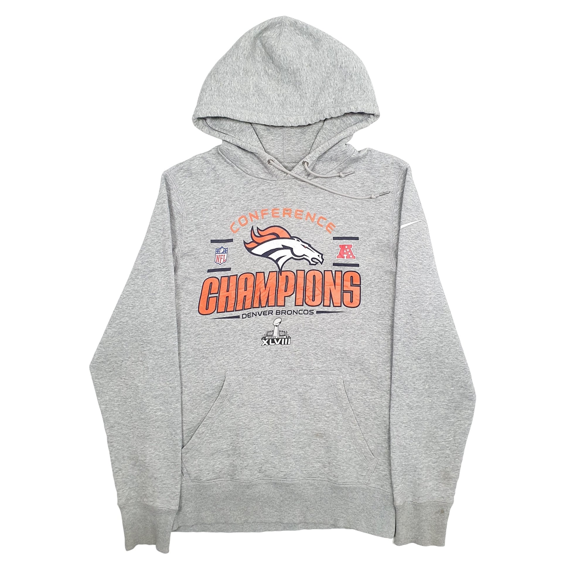 Mens Grey Nike NFL Denver Broncos Football Hoodie Jumper