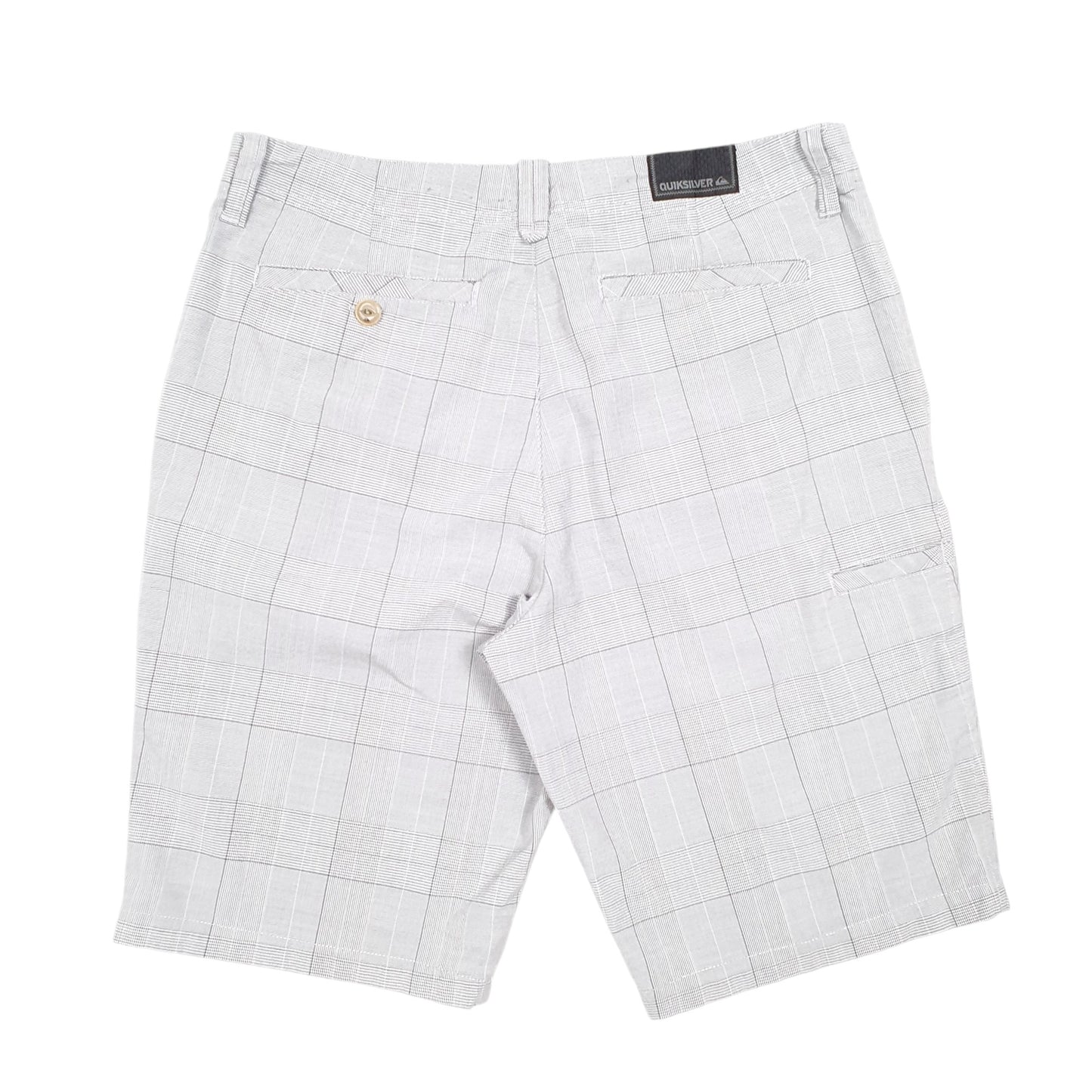 Mens Grey Quicksilver Houndstooth Check Surf Skate Chino Shorts
