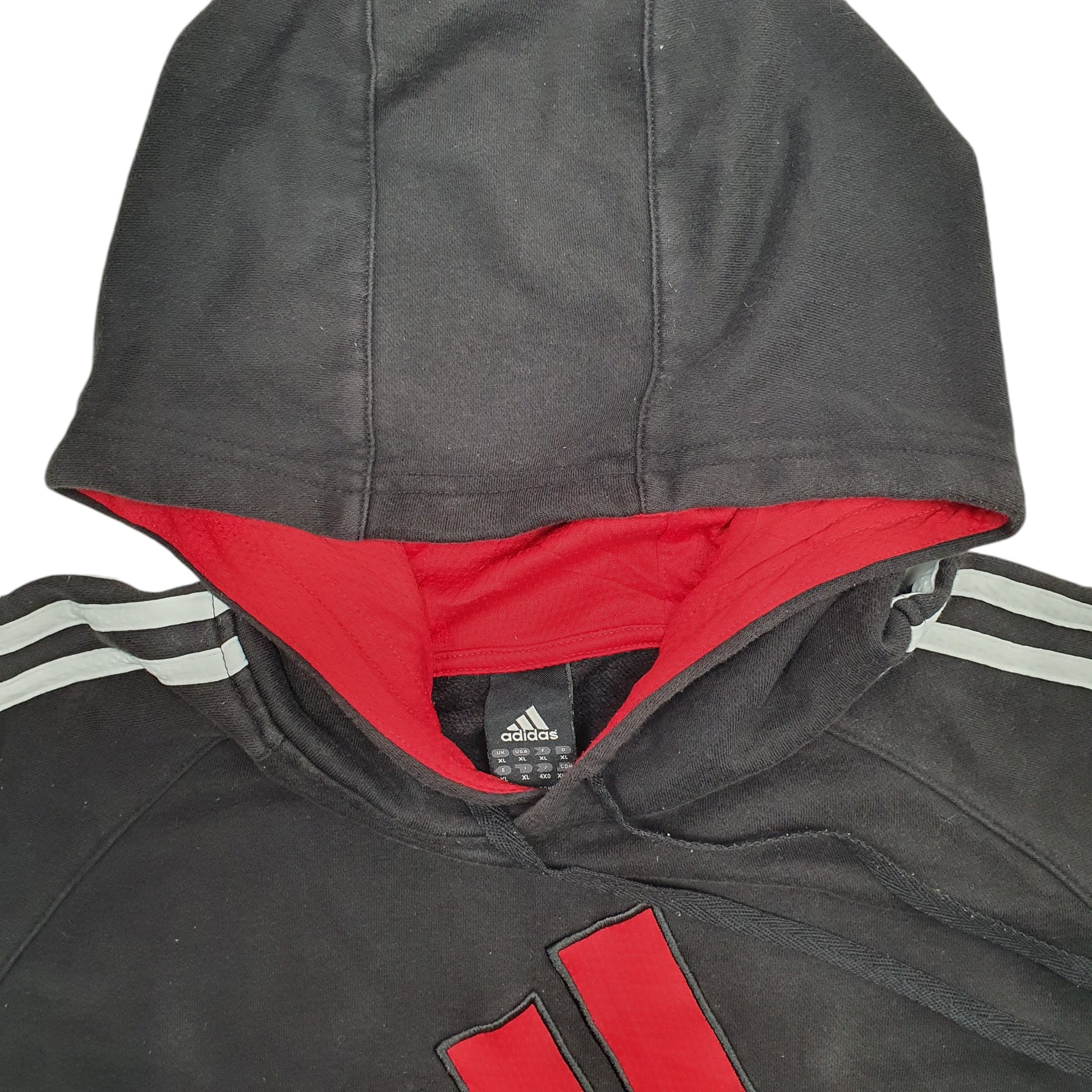 Mens Black Adidas Spellout Hoodie Jumper