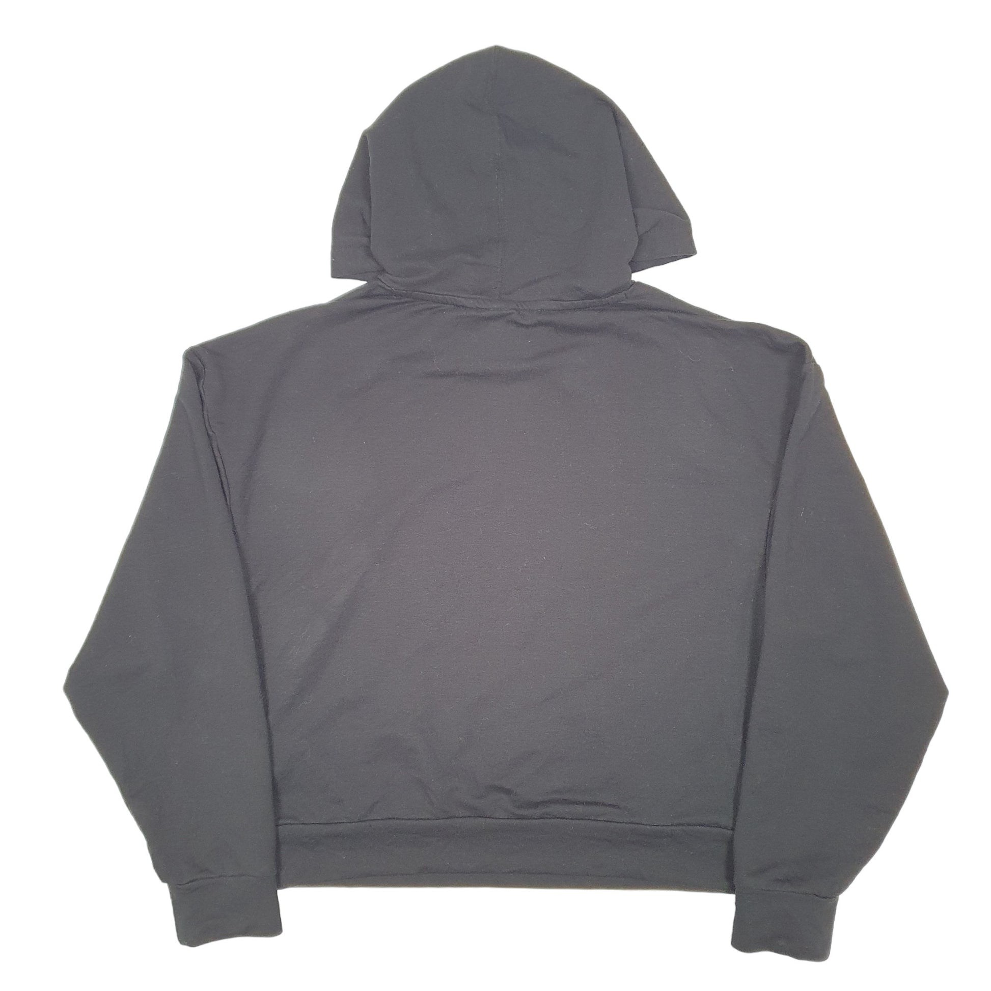 Womens Black Puma Cropped Workout Hoodie Jumper