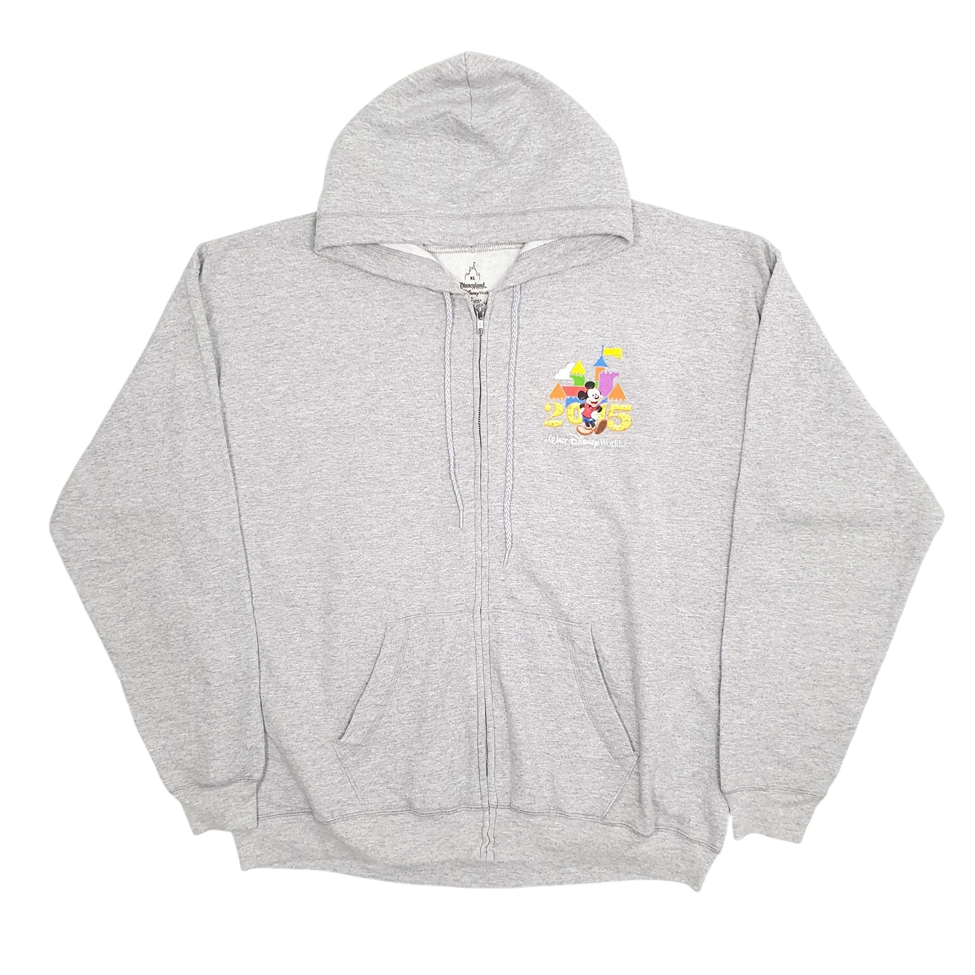 Mens Grey Disney Disneyland Hanes 2015 Full Zip Jumper